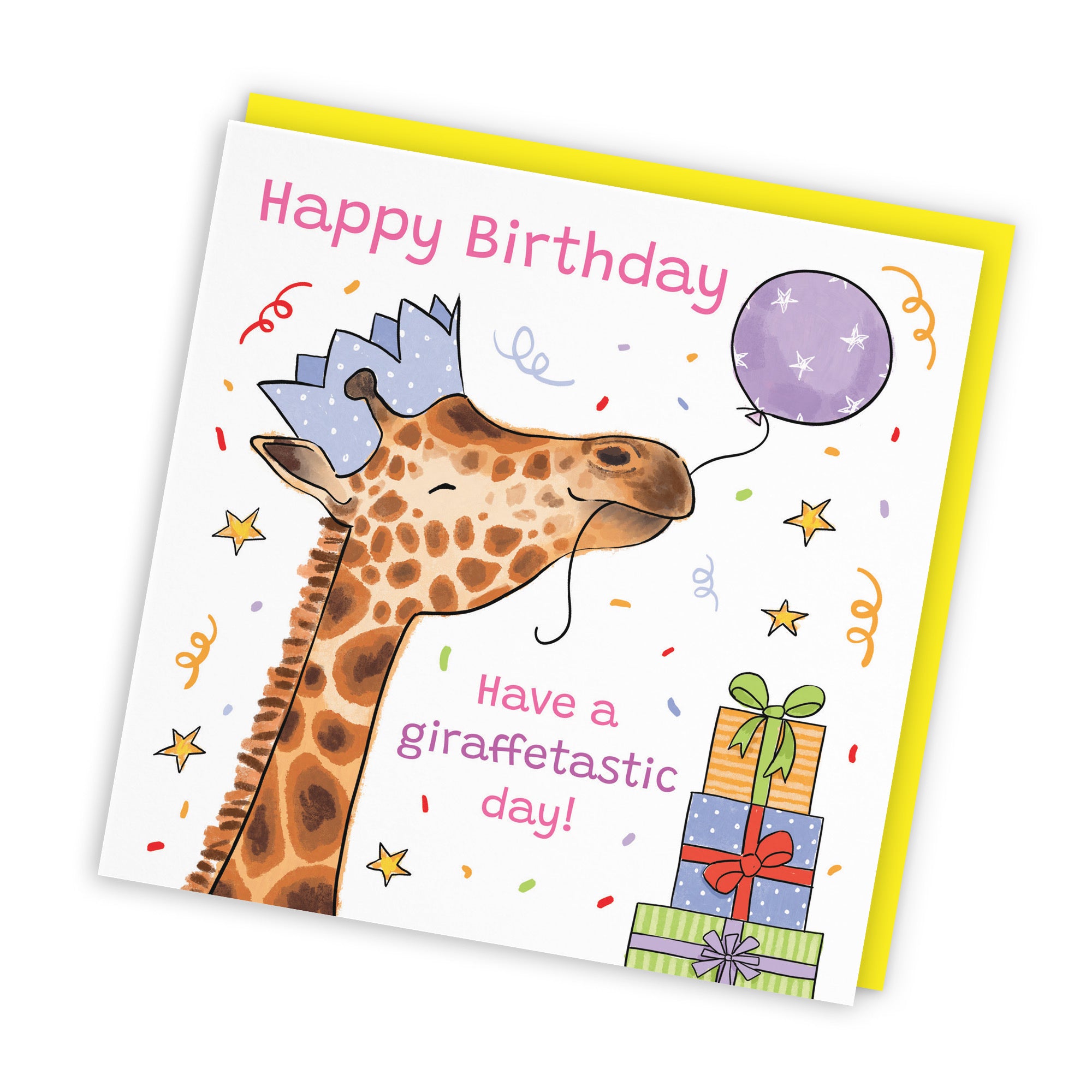 Female Birthday Card Happy Giraffe Animal Party - Default Title (RM01419)