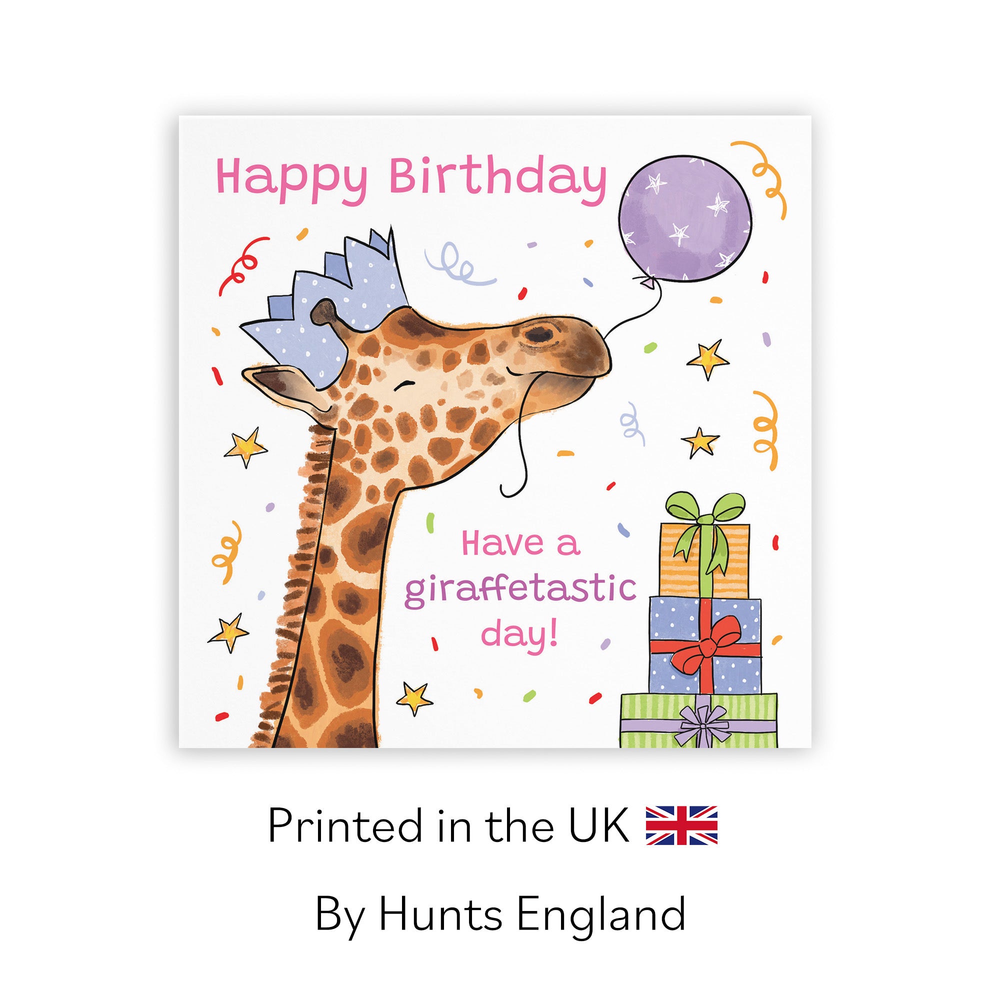 Female Birthday Card Happy Giraffe Animal Party - Default Title (RM01419)