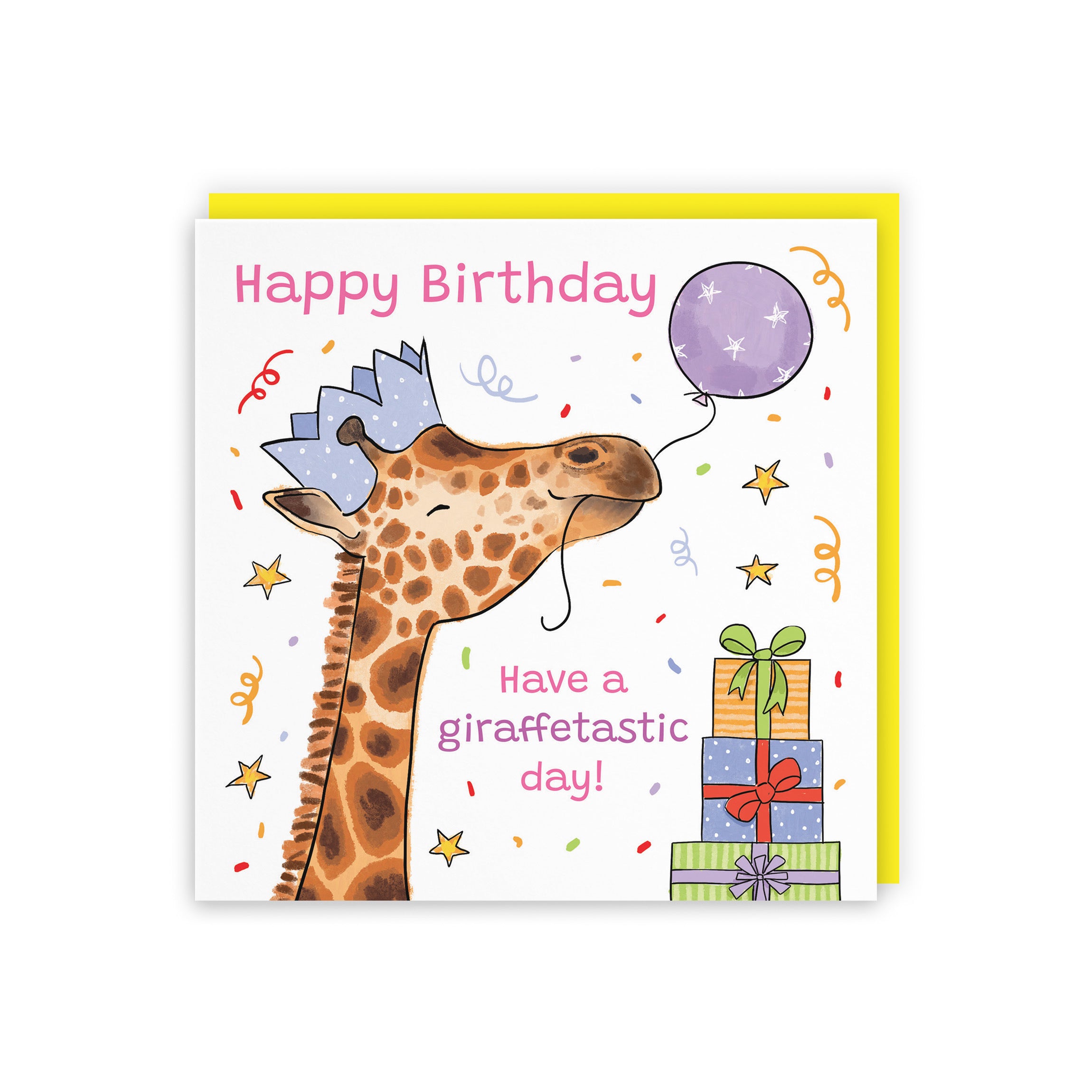 Female Birthday Card Happy Giraffe Animal Party - Default Title (RM01419)
