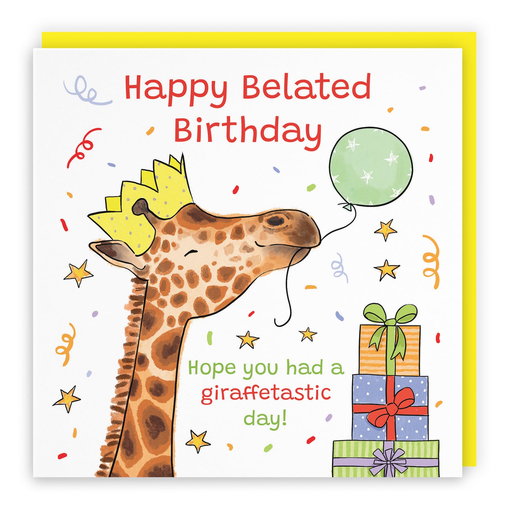 Belated Birthday Card Happy Giraffe Animal Party - Default Title (RM01420)