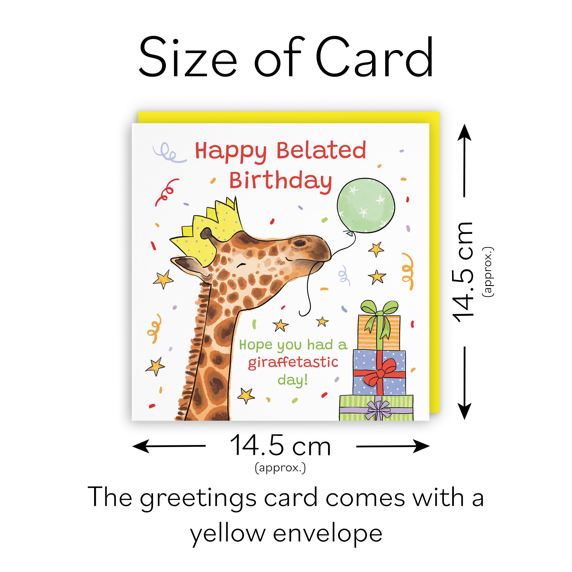 Belated Birthday Card Happy Giraffe Animal Party - Default Title (RM01420)