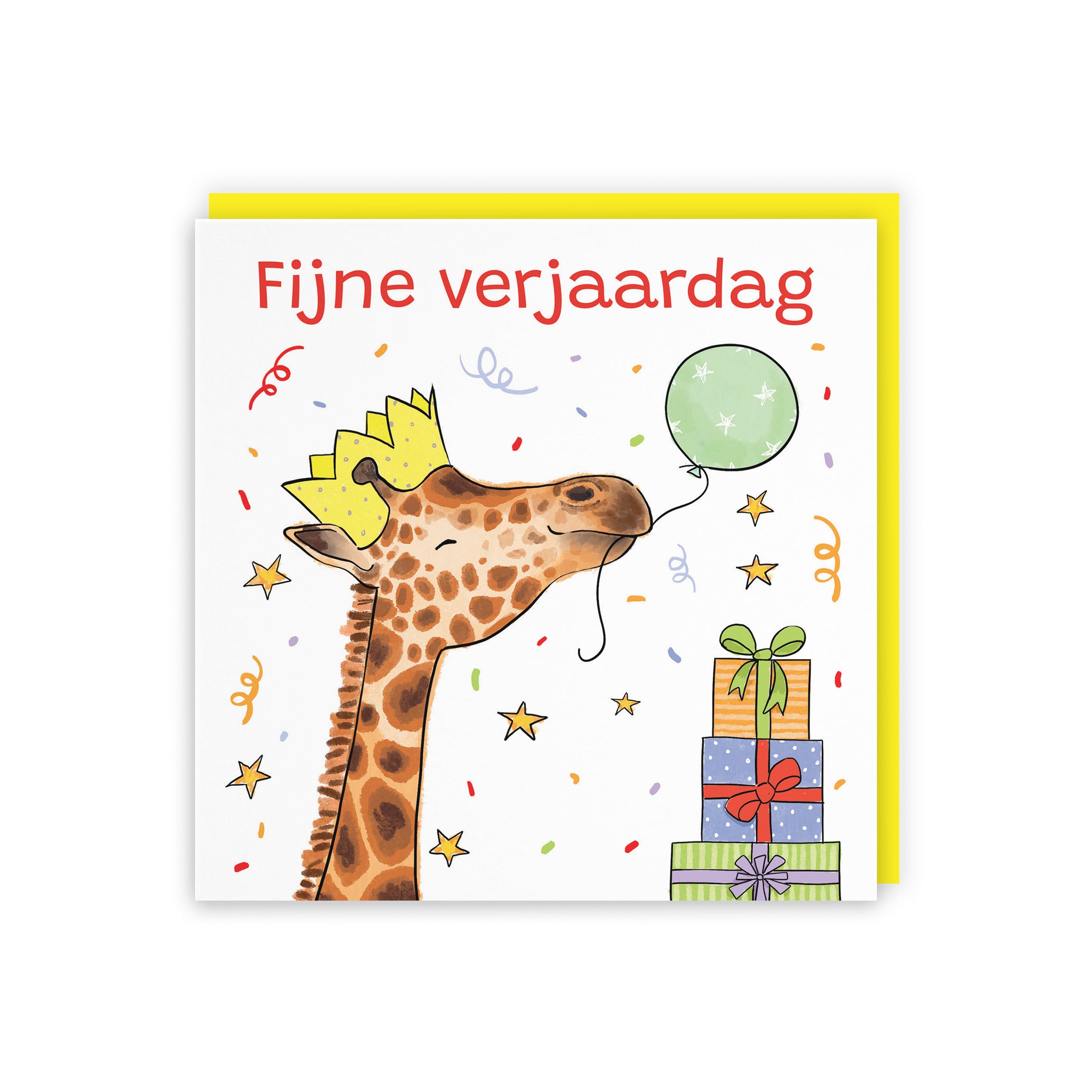 Dutch Language Birthday Card Happy Giraffe Animal Party - Default Title (RM01421)