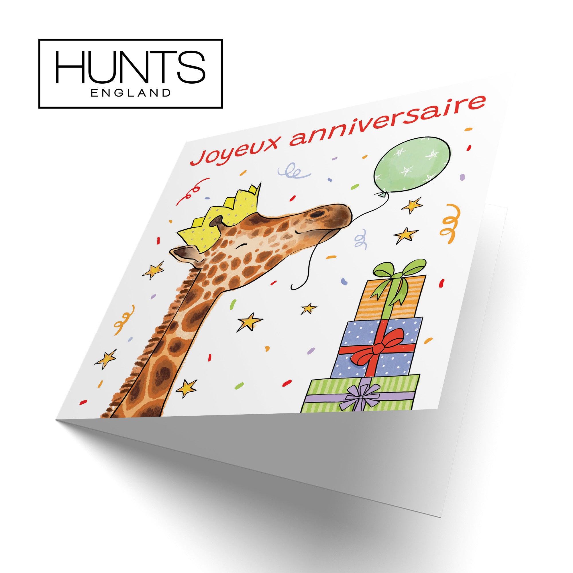 French Language Birthday Card Happy Giraffe Animal Party - Default Title (RM01422)