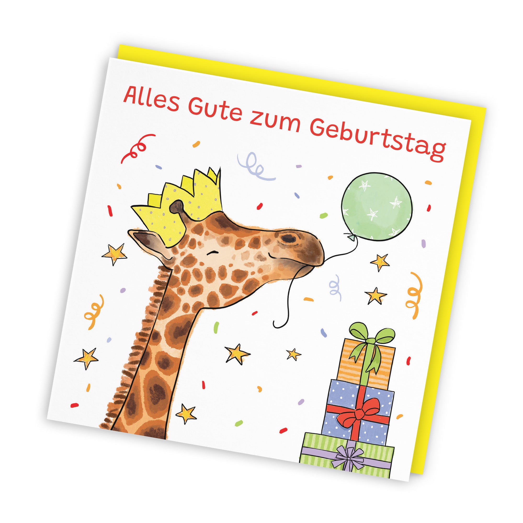 German Language Birthday Card Happy Giraffe Animal Party - Default Title (RM01423)