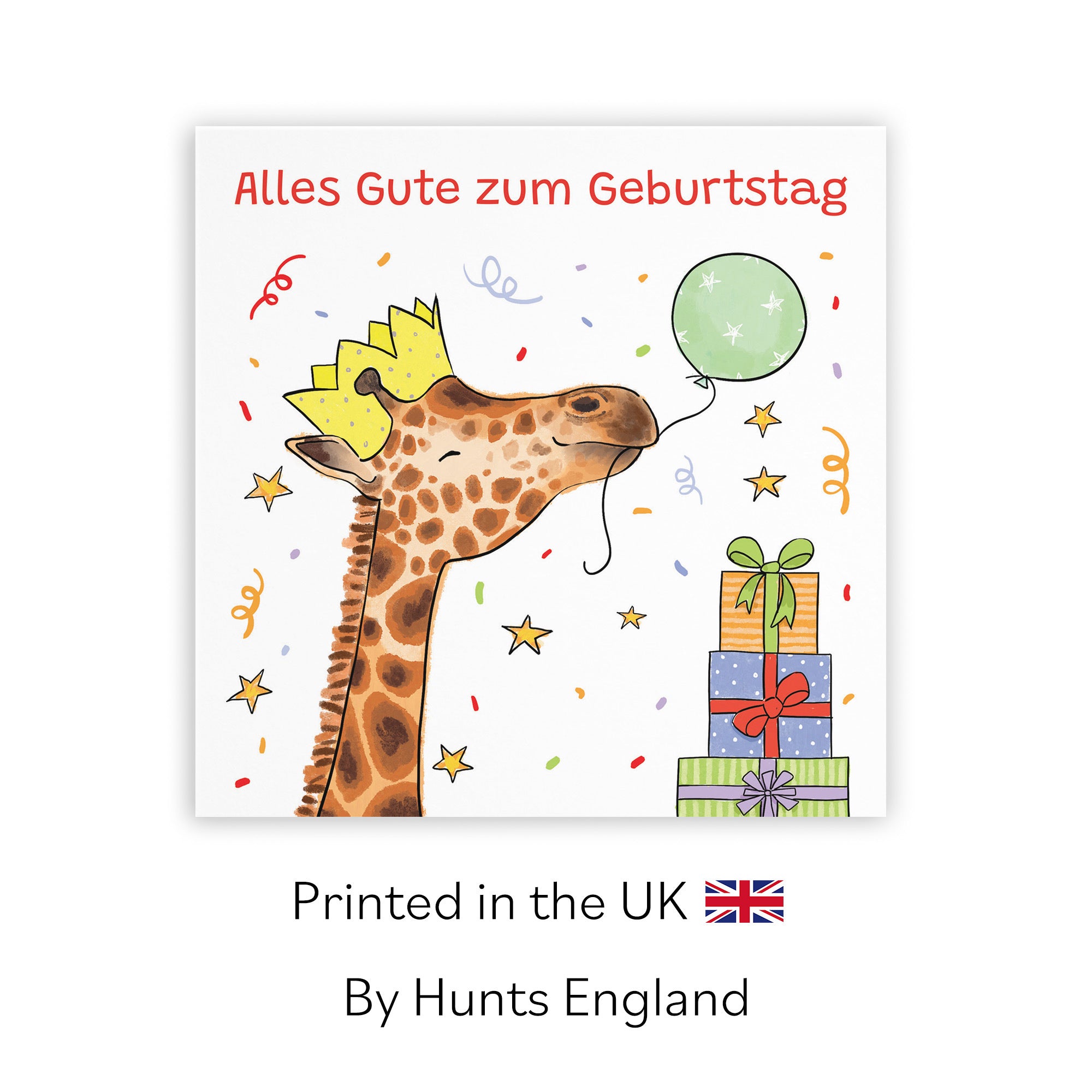 German Language Birthday Card Happy Giraffe Animal Party - Default Title (RM01423)