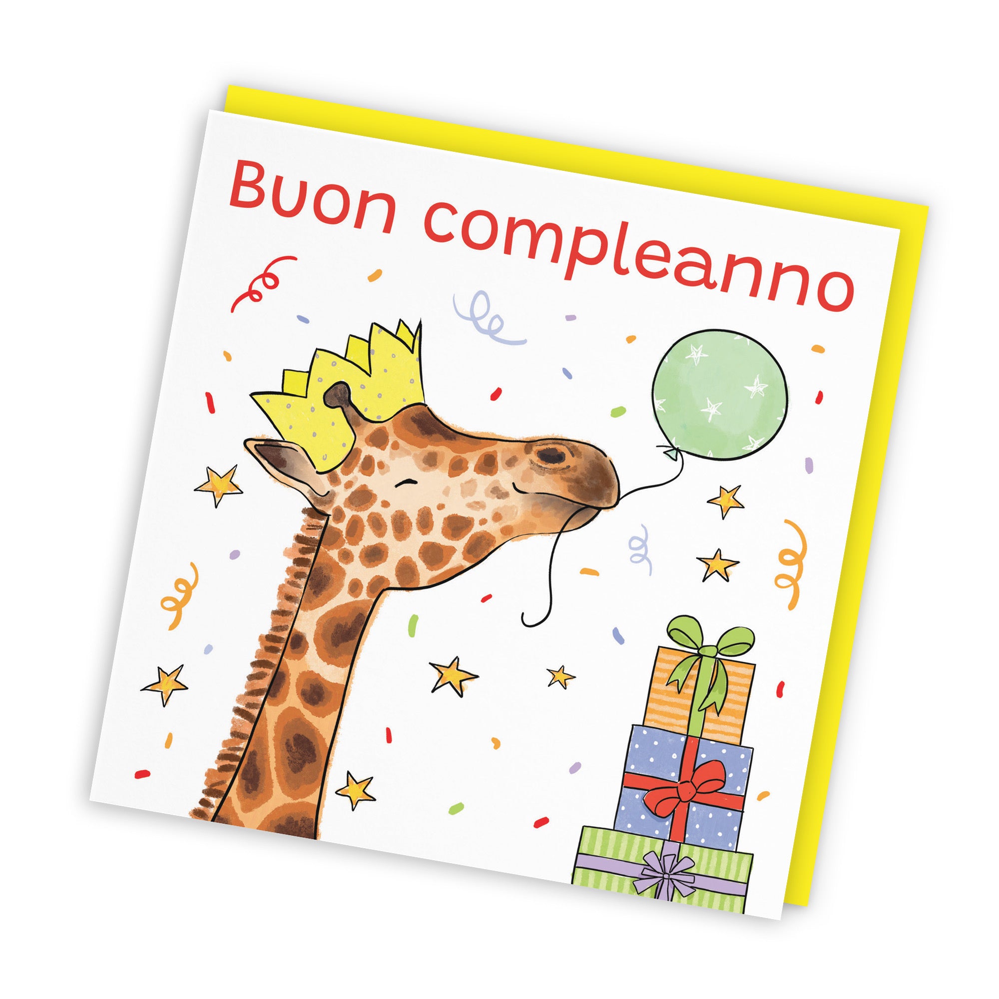 Italian Language Birthday Card Happy Giraffe Animal Party - Default Title (RM01424)