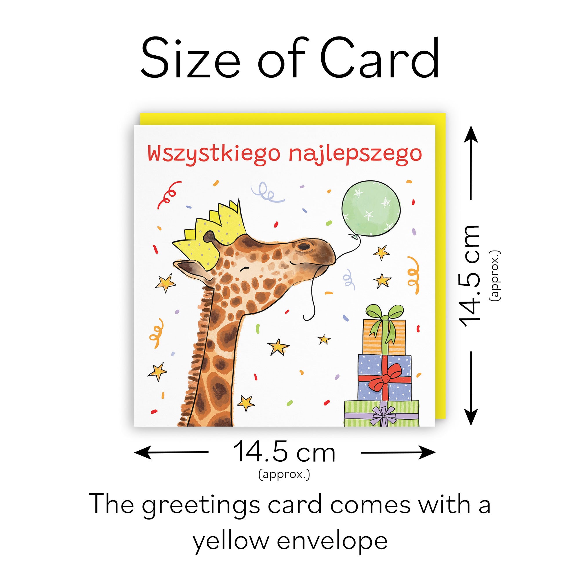 Polish Language Birthday Card Happy Giraffe Animal Party - Default Title (RM01426)