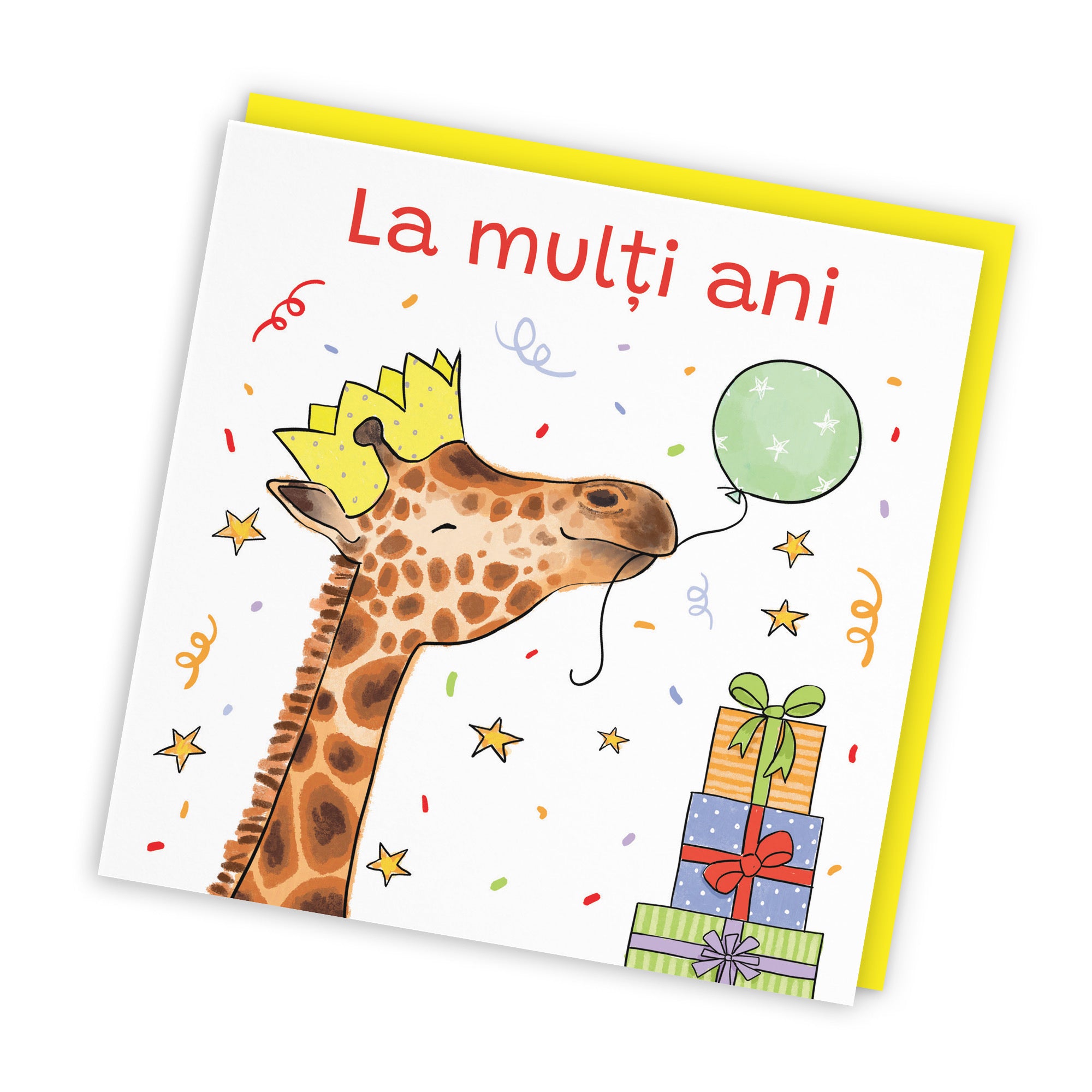Romanian Language Birthday Card Happy Giraffe Animal Party - Default Title (RM01428)