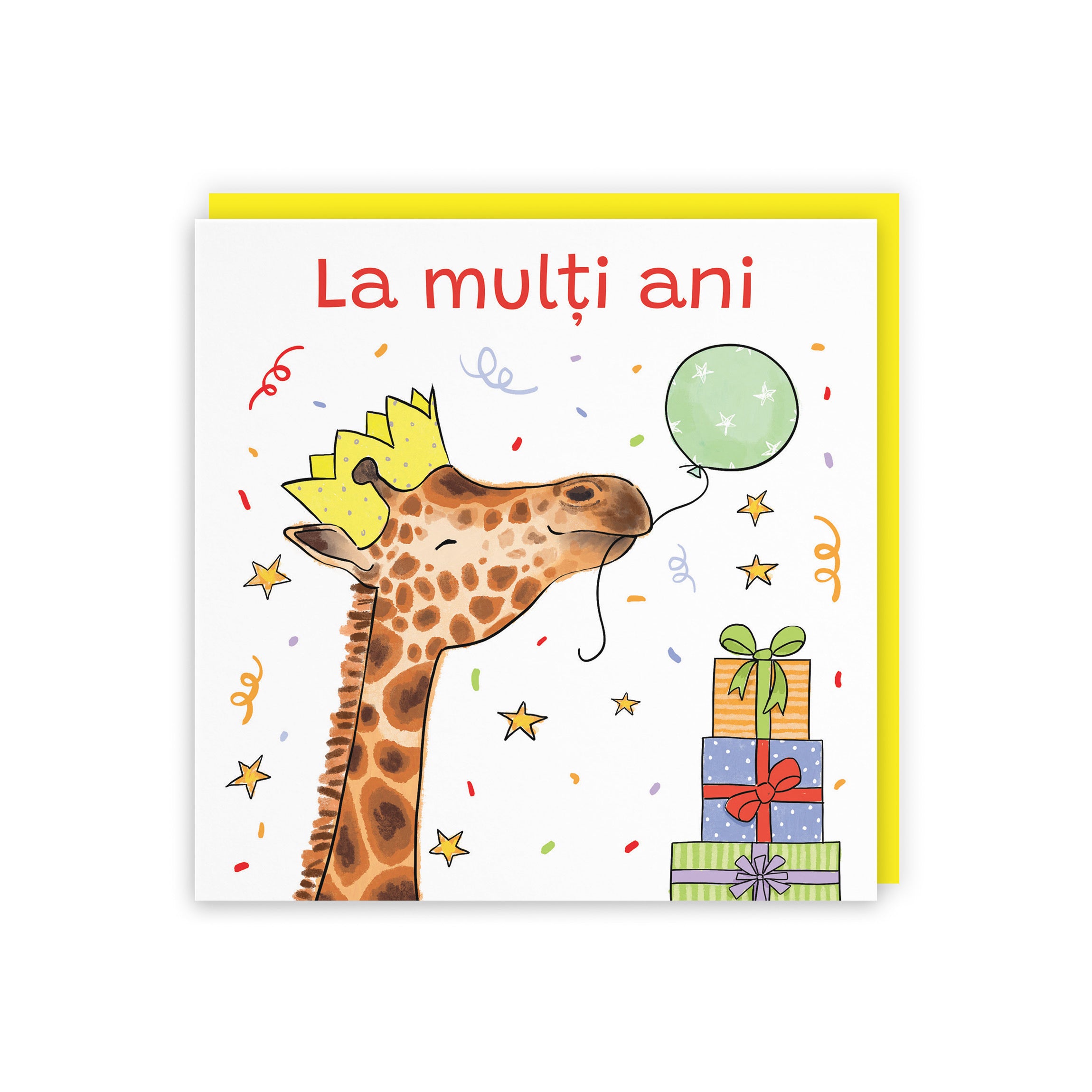 Romanian Language Birthday Card Happy Giraffe Animal Party - Default Title (RM01428)