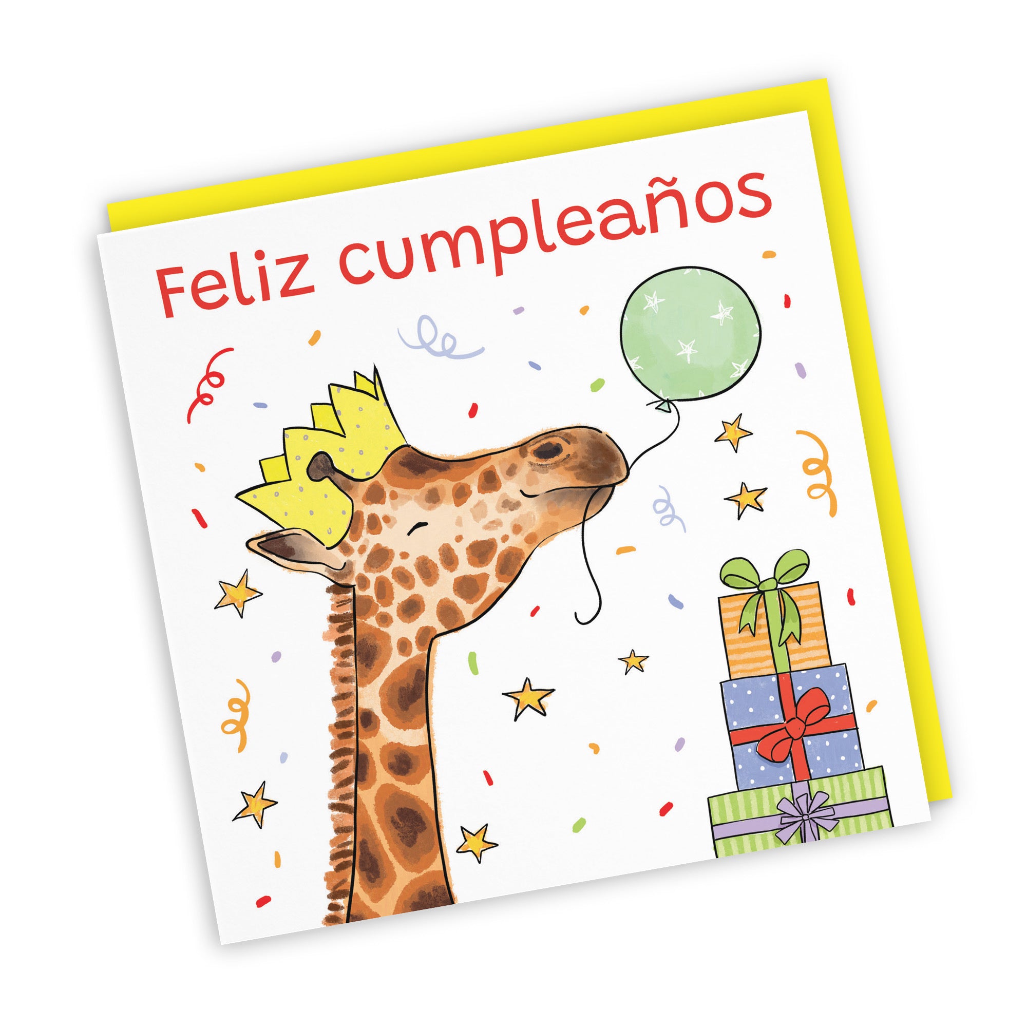 Spanish Language Birthday Card Happy Giraffe Animal Party - Default Title (RM01429)