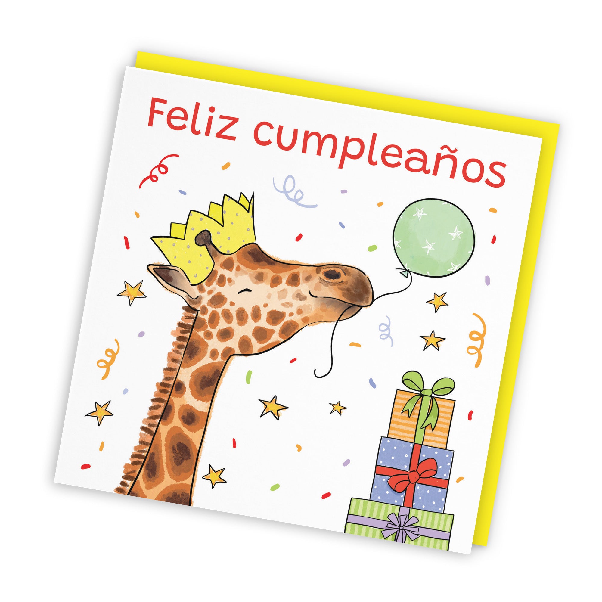 Spanish Language Birthday Card Happy Giraffe Animal Party - Default Title (RM01429)