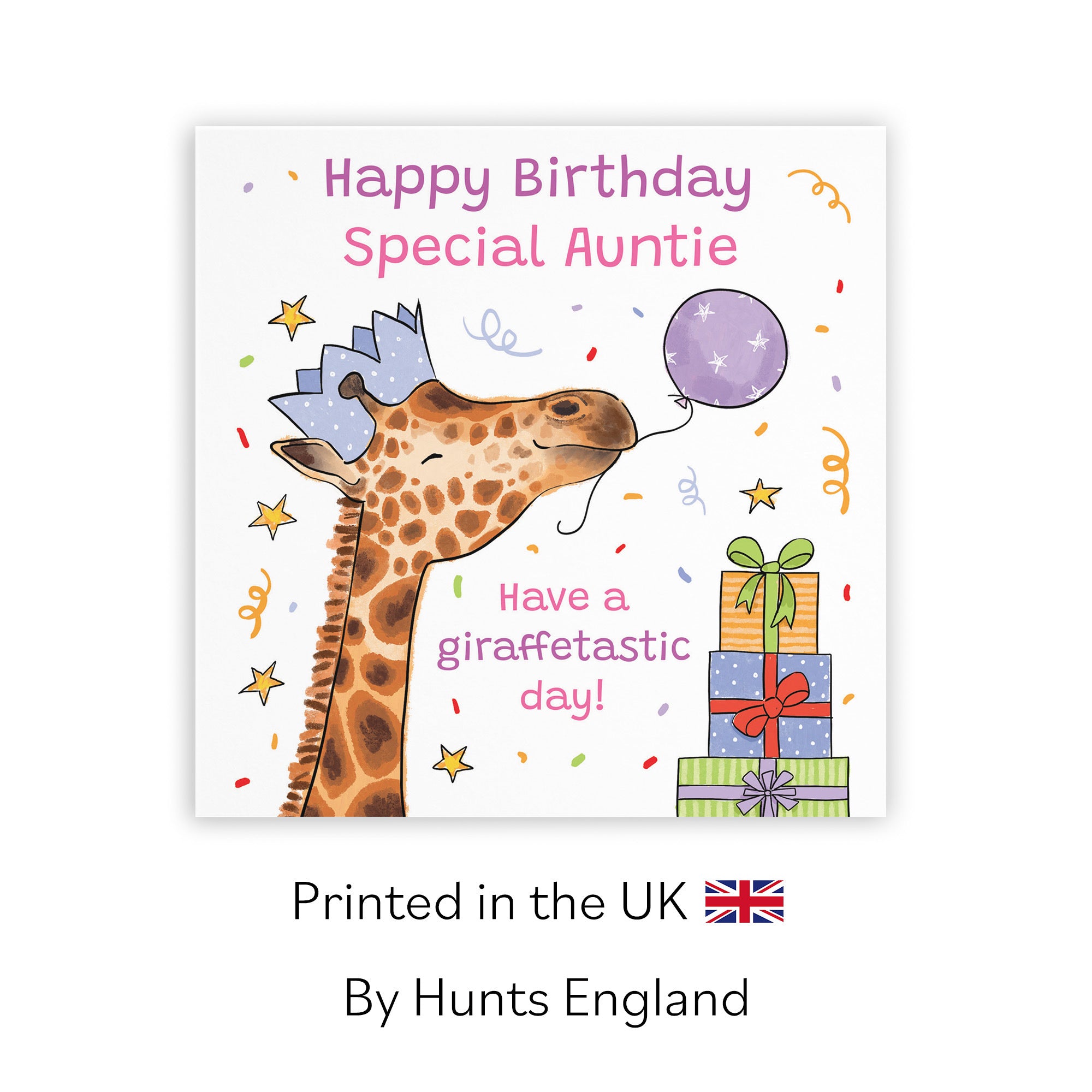 Auntie Birthday Card Happy Giraffe Animal Party - Default Title (RM01431)