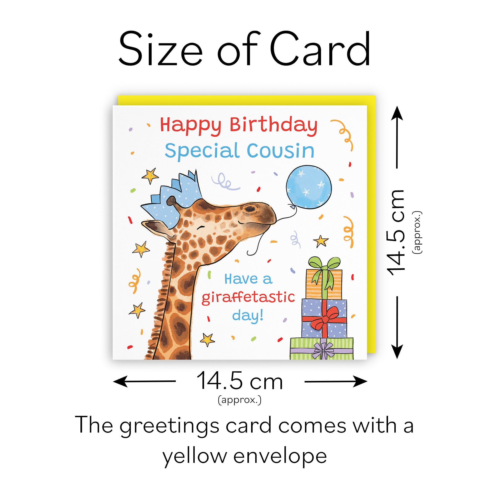 Male Cousin Birthday Card Happy Giraffe Animal Party - Default Title (RM01434)