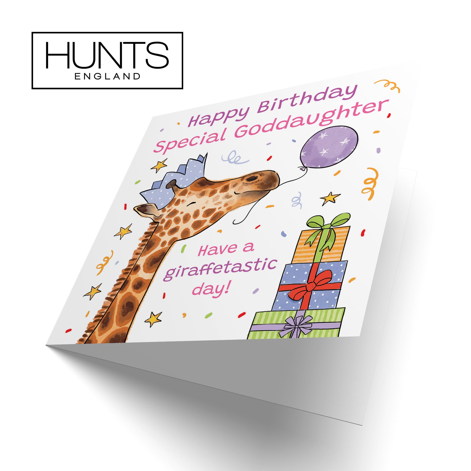Goddaughter Birthday Card Happy Giraffe Animal Party - Default Title (RM01442)