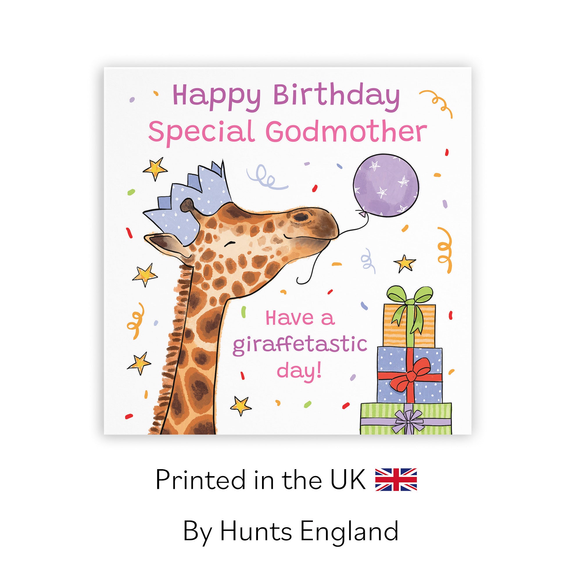 Godmother Birthday Card Happy Giraffe Animal Party - Default Title (RM01444)