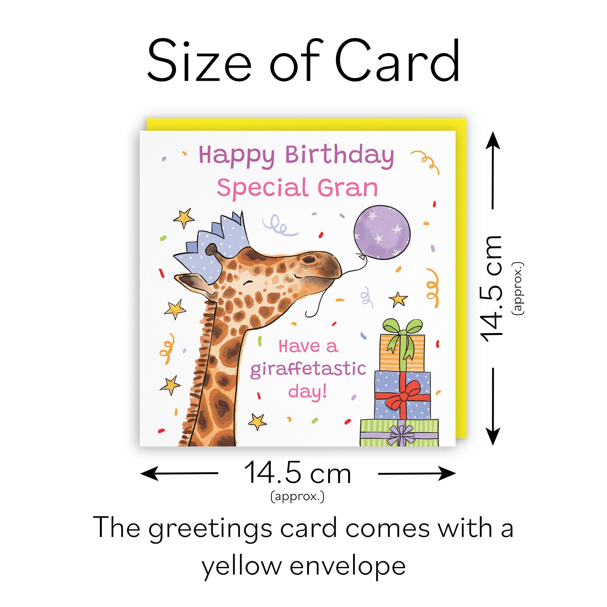 Gran Birthday Card Happy Giraffe Animal Party - Default Title (RM01446)