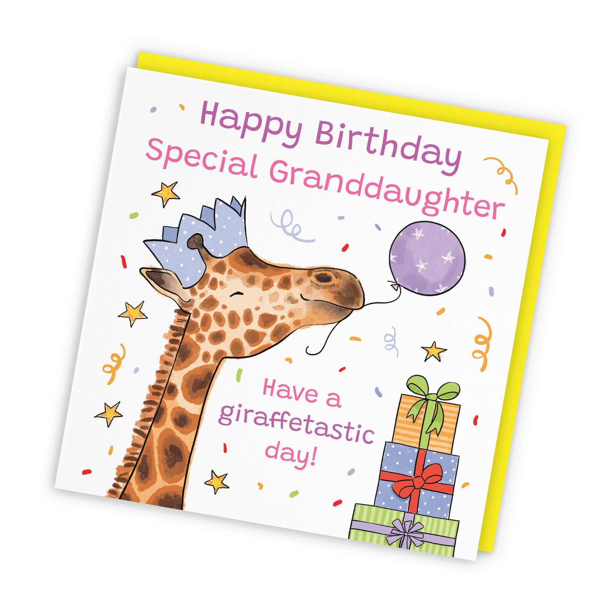 Granddaughter Birthday Card Happy Giraffe Animal Party - Default Title (RM01448)