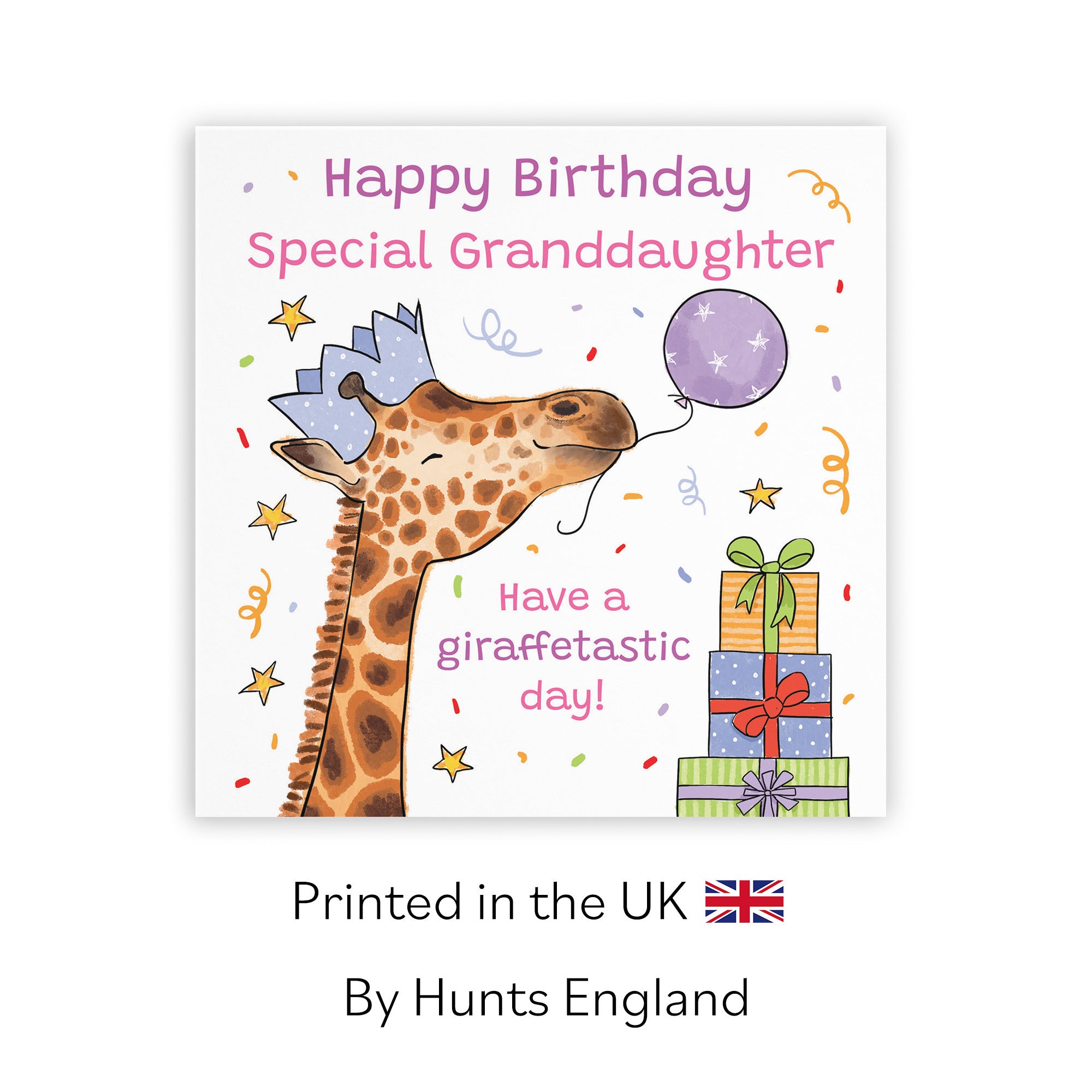 Granddaughter Birthday Card Happy Giraffe Animal Party - Default Title (RM01448)