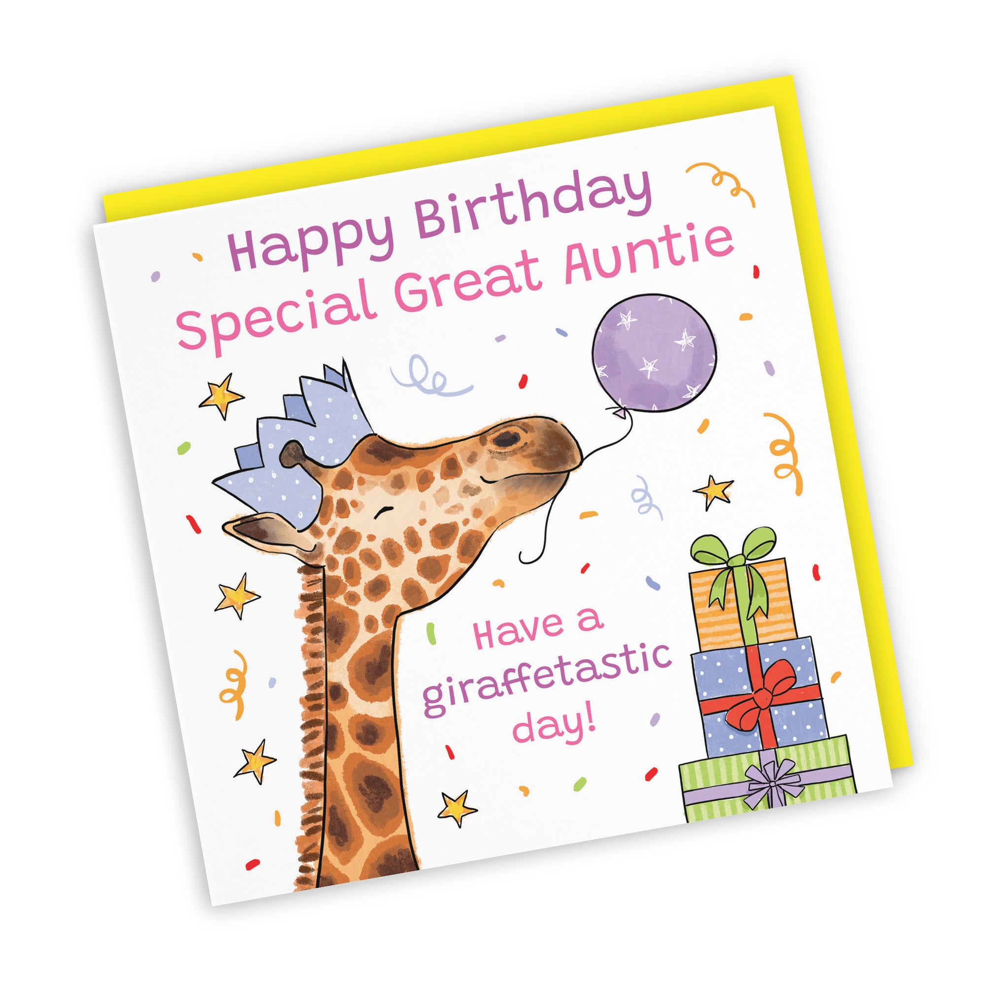 Great Auntie Birthday Card Happy Giraffe Animal Party - Default Title (RM01453)
