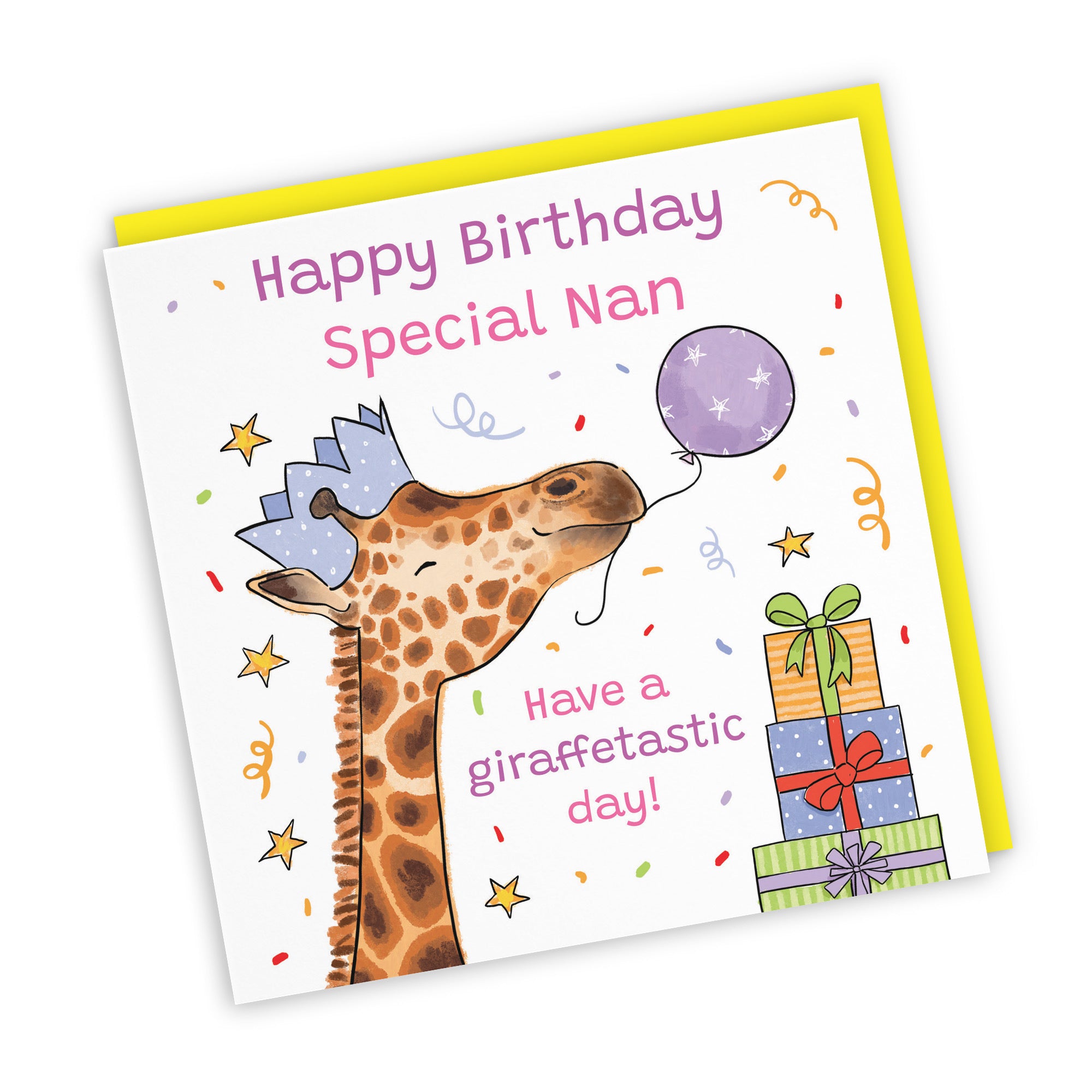 Nan Birthday Card Happy Giraffe Animal Party - Default Title (RM01461)