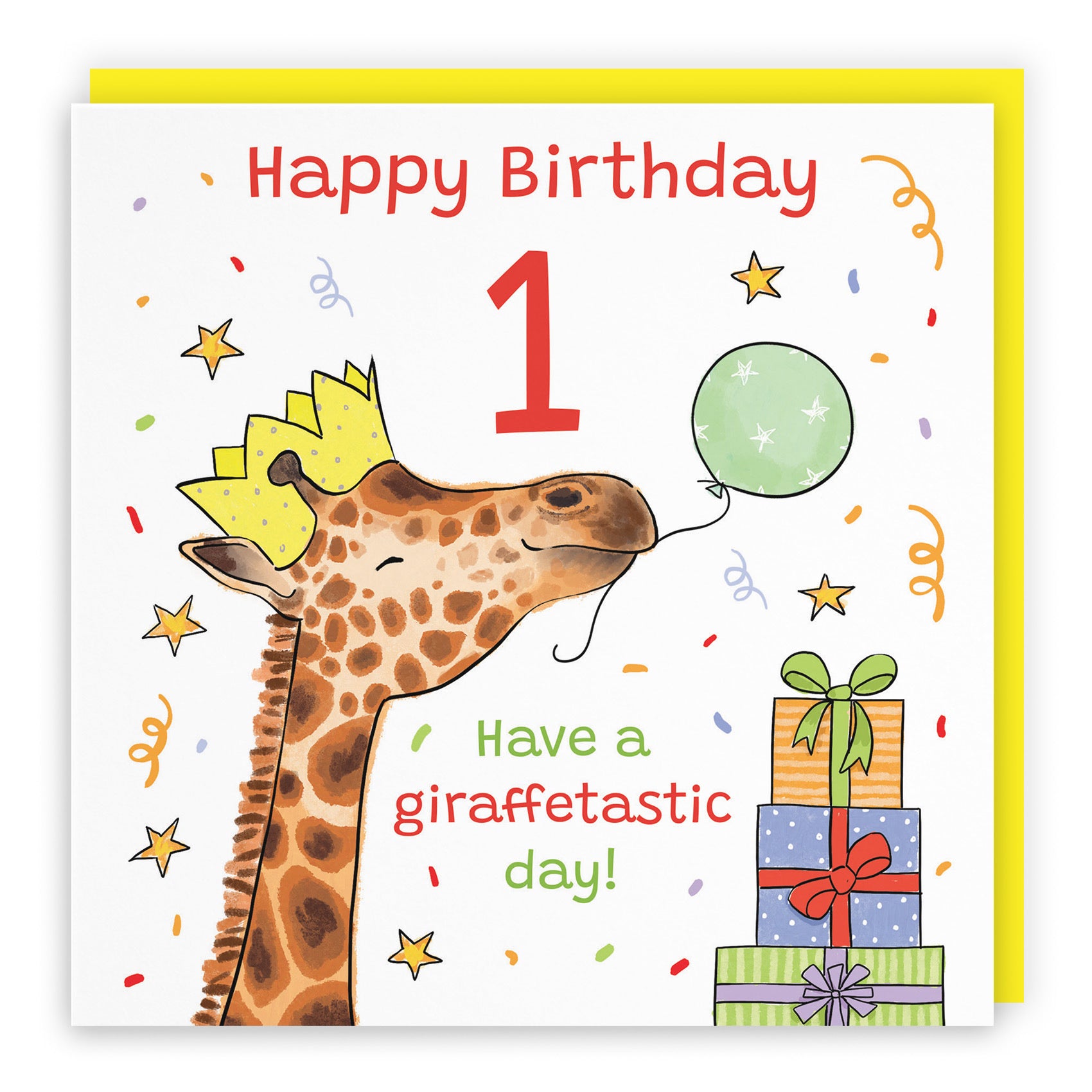 1st Birthday Card Happy Giraffe Animal Party - Default Title (RM01472)