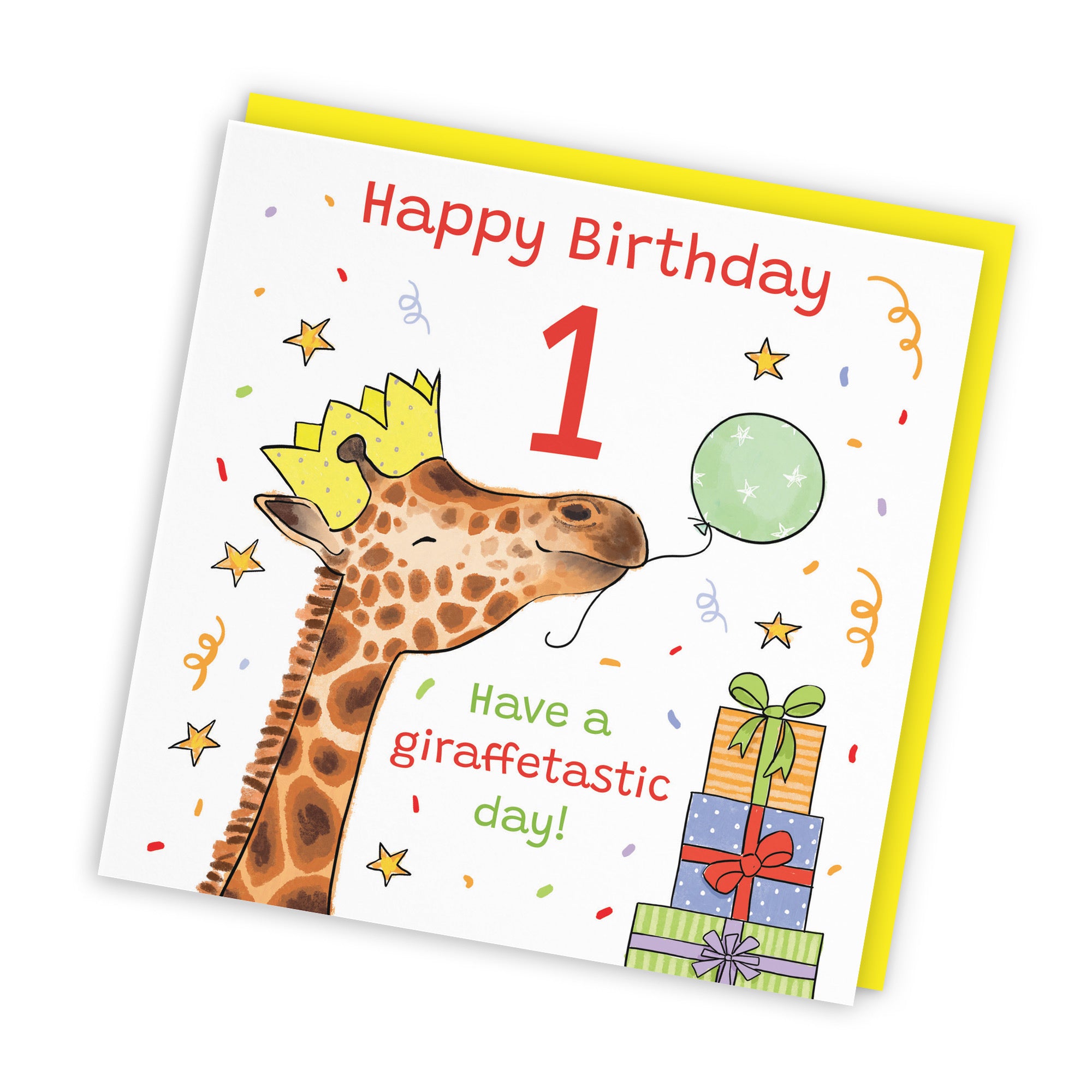1st Birthday Card Happy Giraffe Animal Party - Default Title (RM01472)