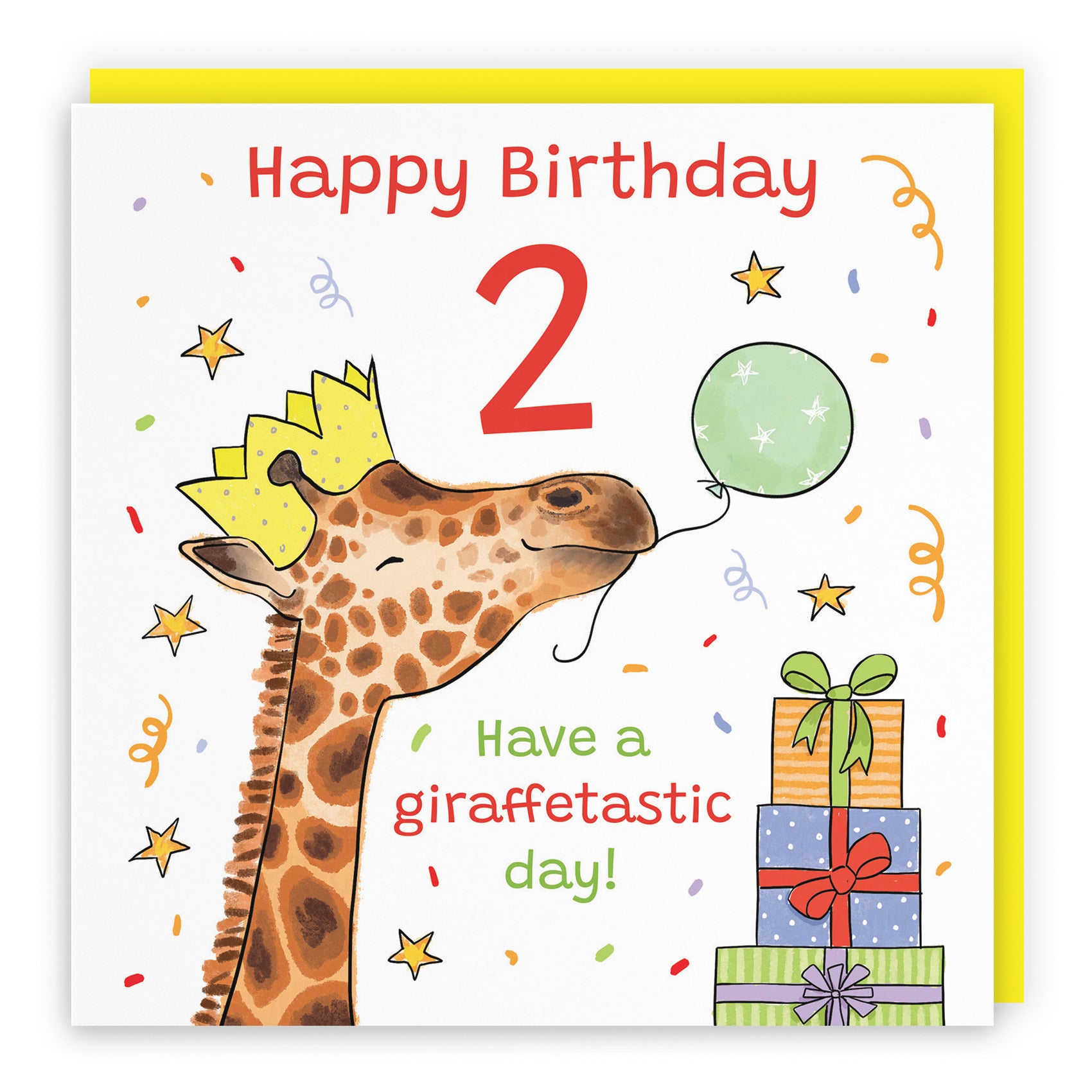 2nd Birthday Card Happy Giraffe Animal Party - Default Title (RM01473)