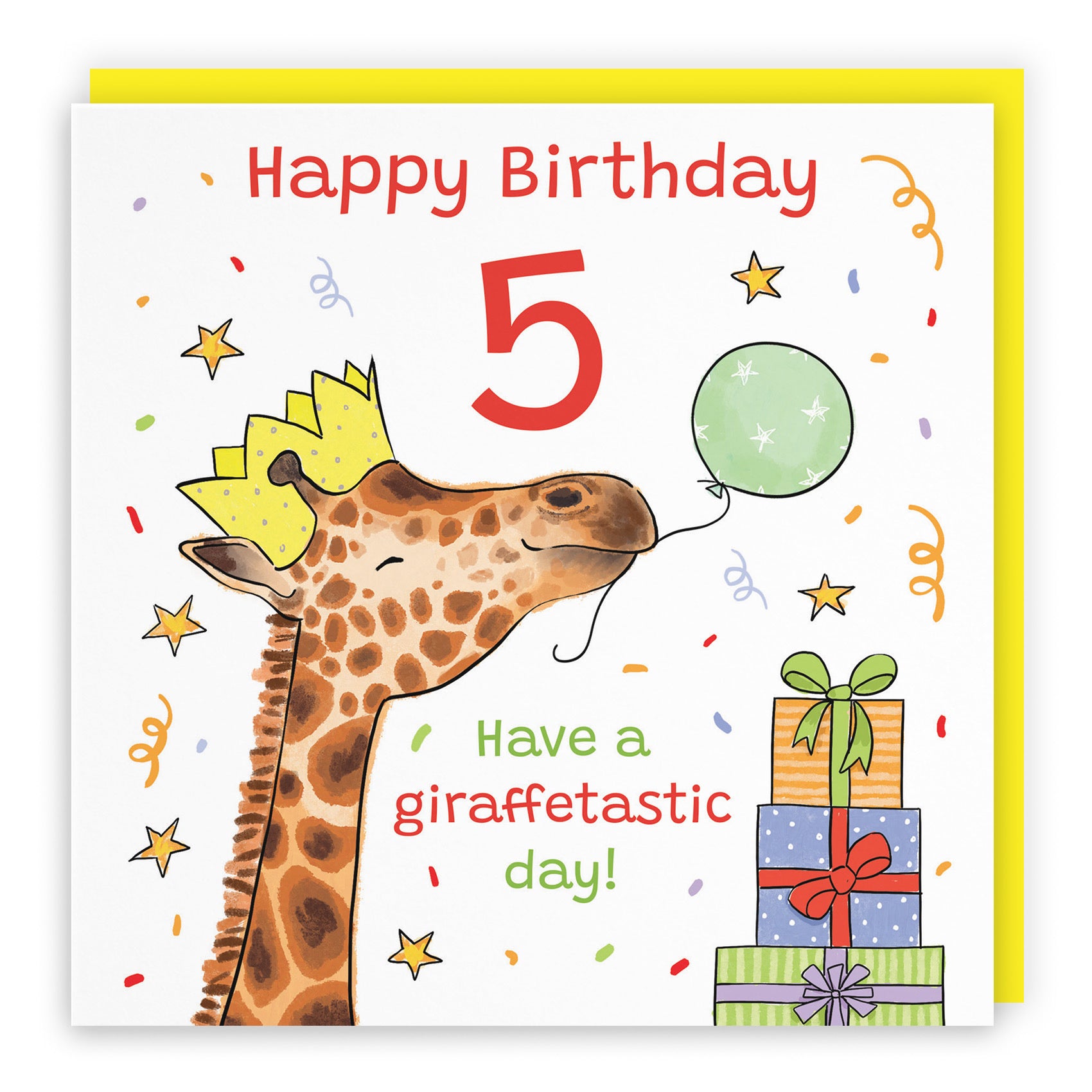 5th Birthday Card Happy Giraffe Animal Party - Default Title (RM01476)
