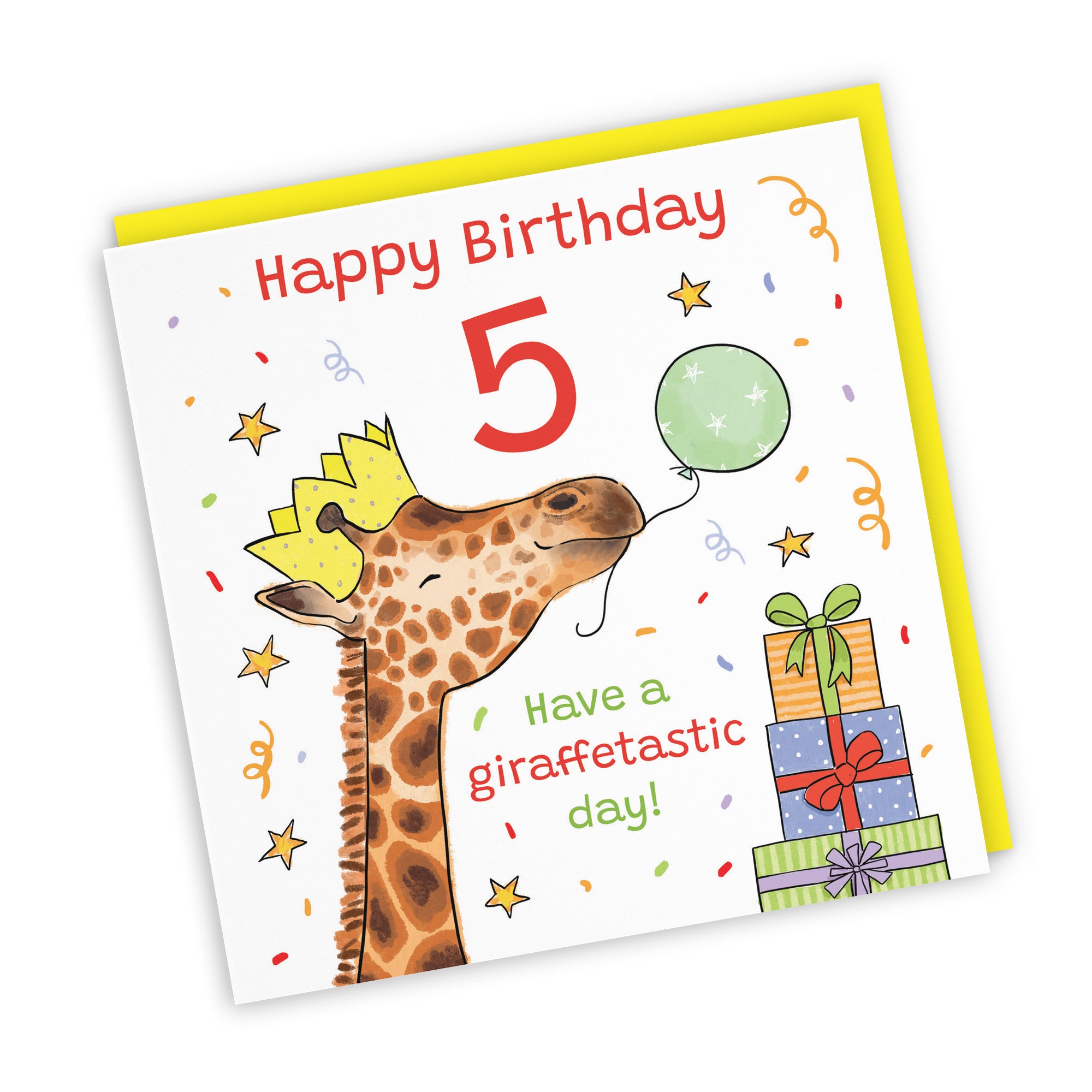 5th Birthday Card Happy Giraffe Animal Party - Default Title (RM01476)