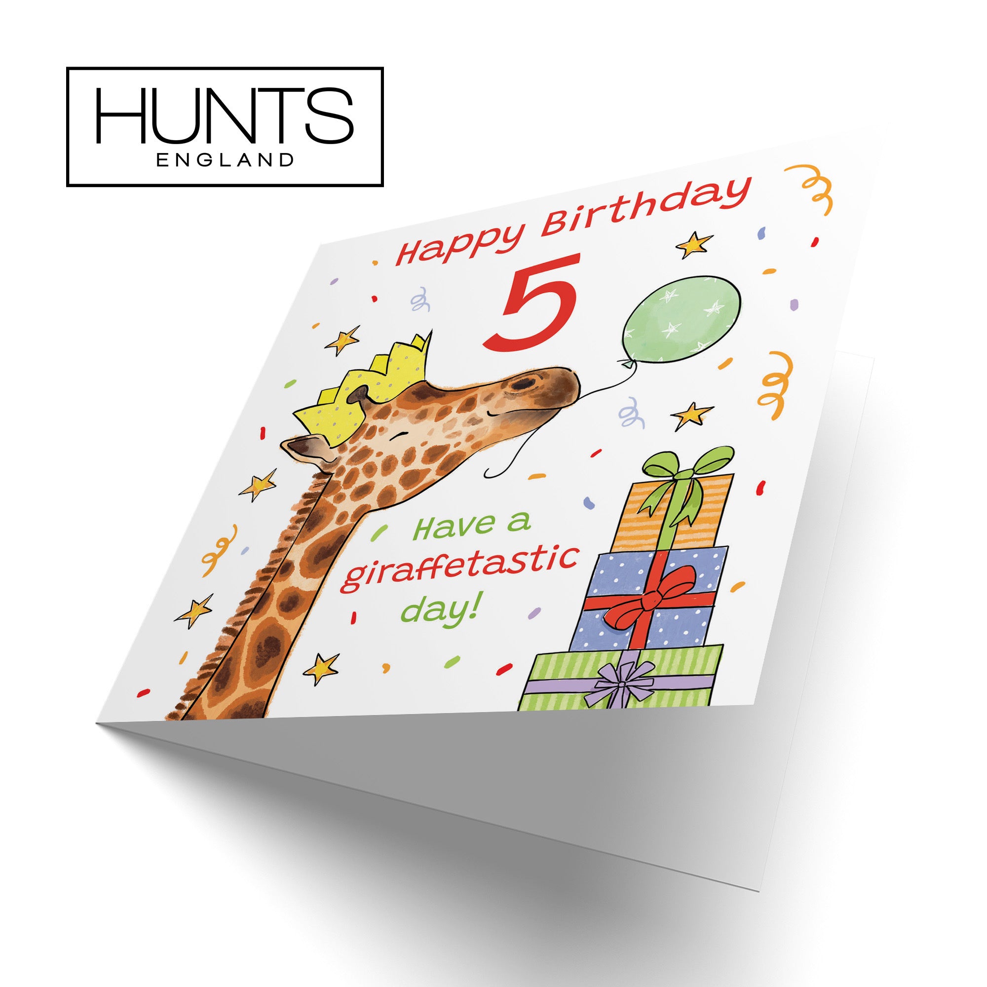 5th Birthday Card Happy Giraffe Animal Party - Default Title (RM01476)