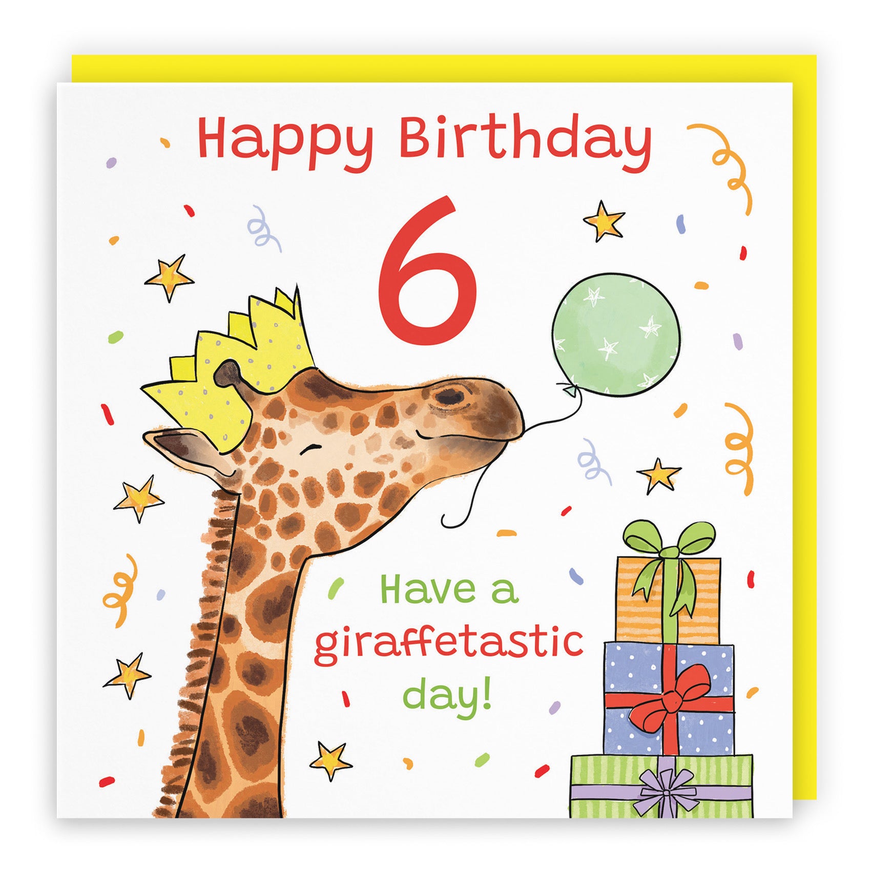 6th Birthday Card Happy Giraffe Animal Party - Default Title (RM01478)