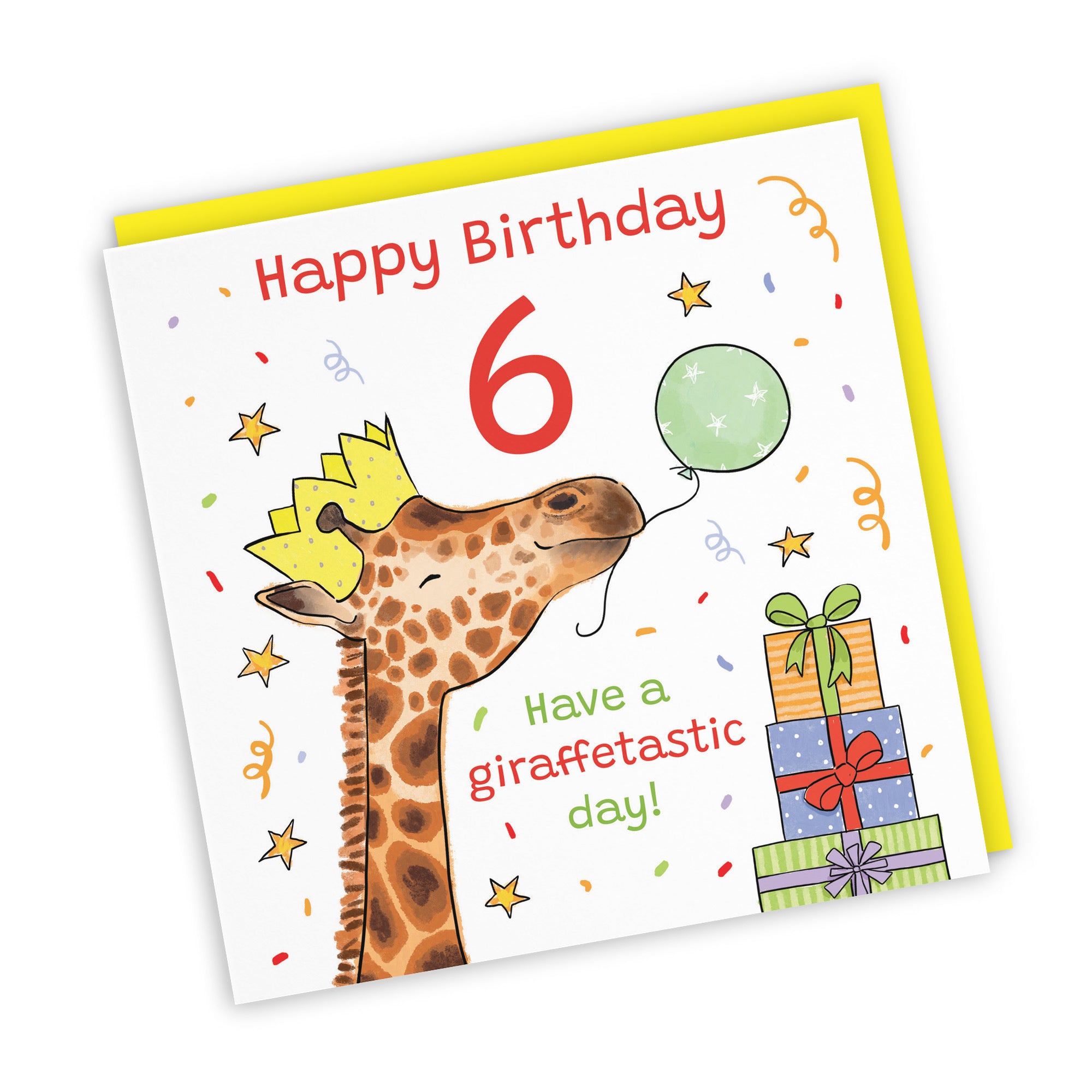 6th Birthday Card Happy Giraffe Animal Party - Default Title (RM01478)