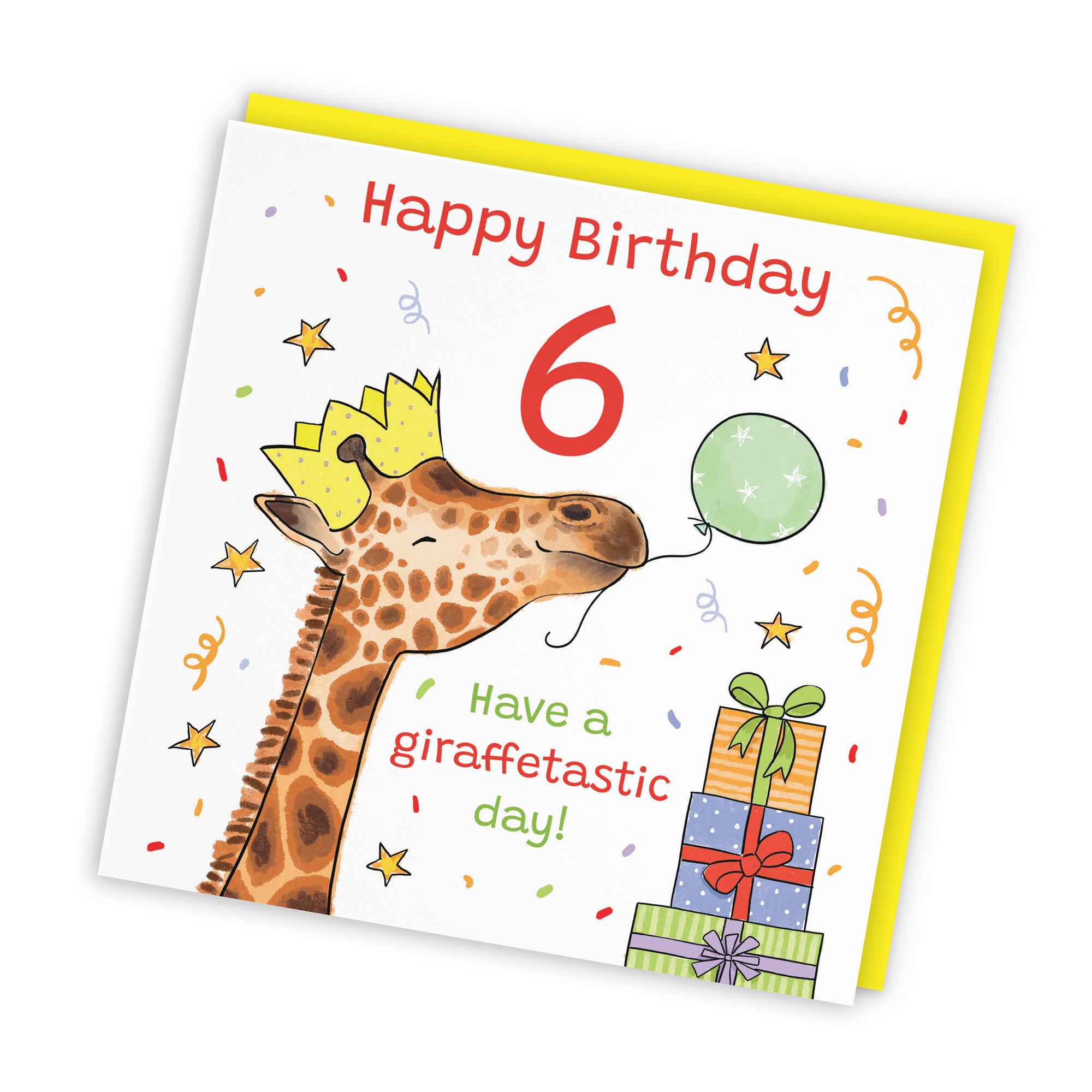 6th Birthday Card Happy Giraffe Animal Party - Default Title (RM01478)