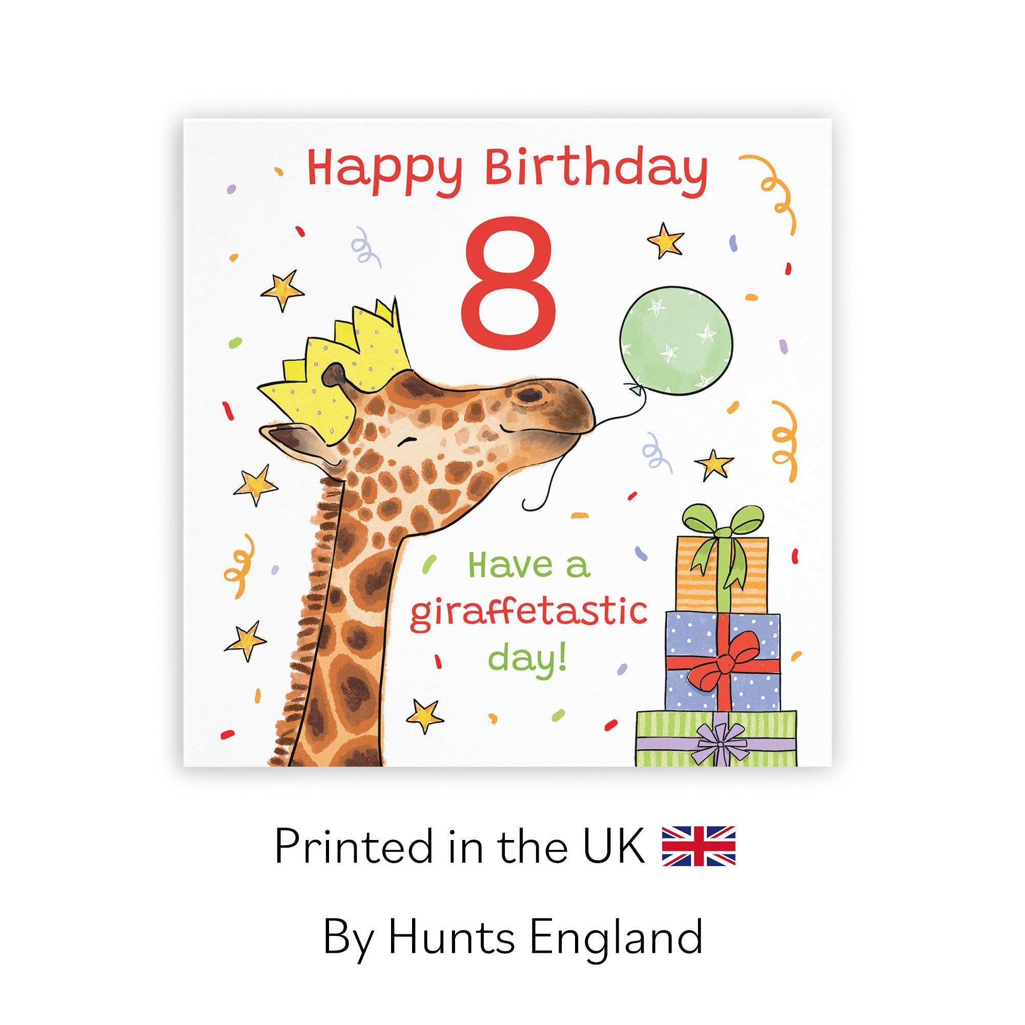 8th Birthday Card Happy Giraffe Animal Party - Default Title (RM01480)