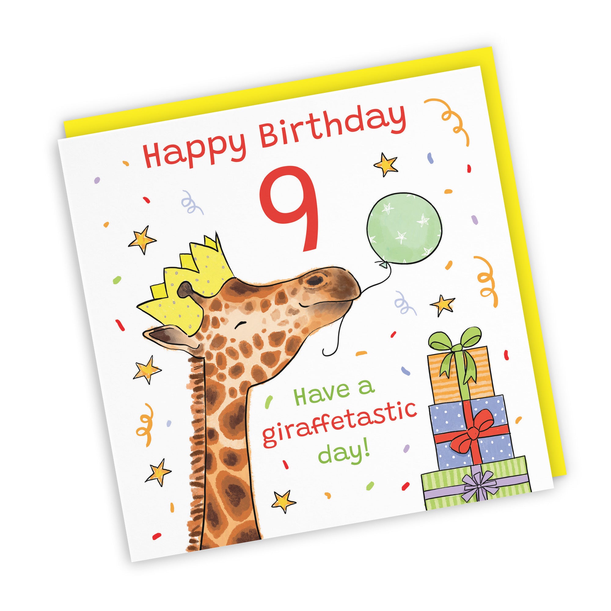 9th Birthday Card Happy Giraffe Animal Party - Default Title (RM01481)