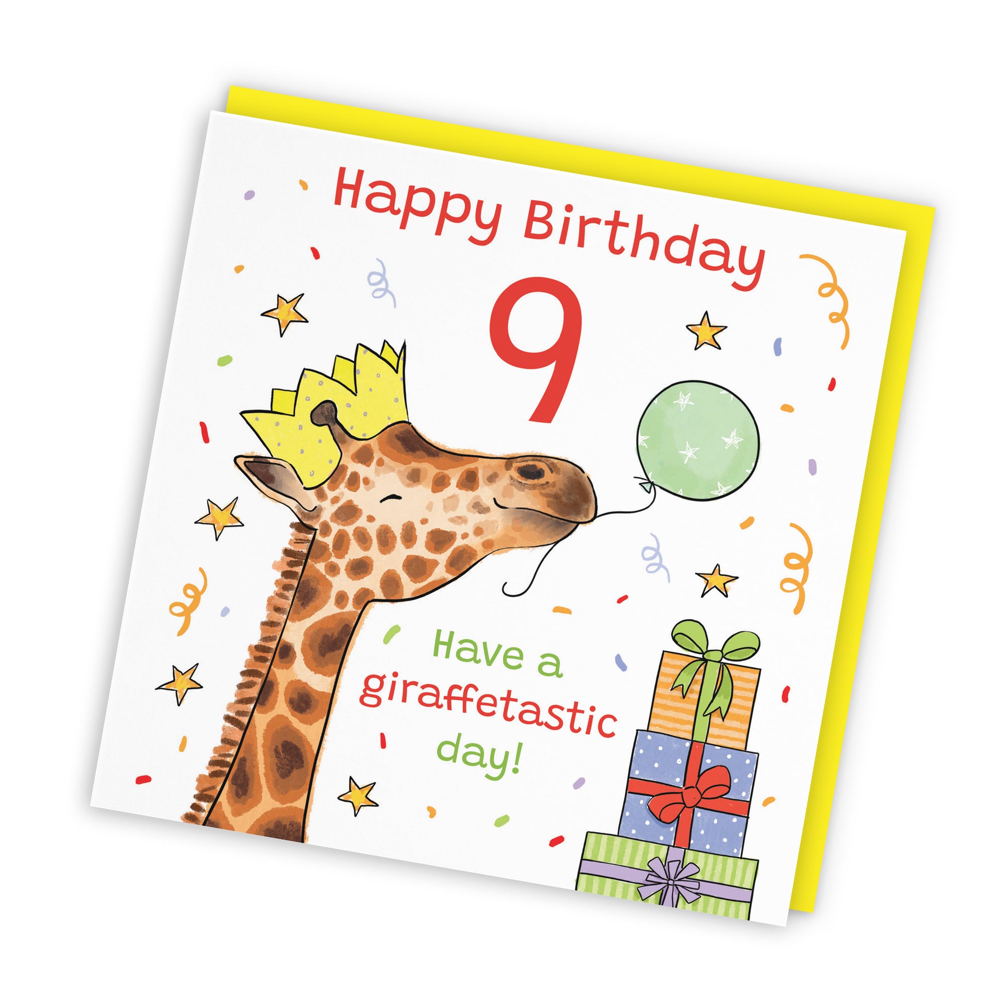 9th Birthday Card Happy Giraffe Animal Party - Default Title (RM01481)