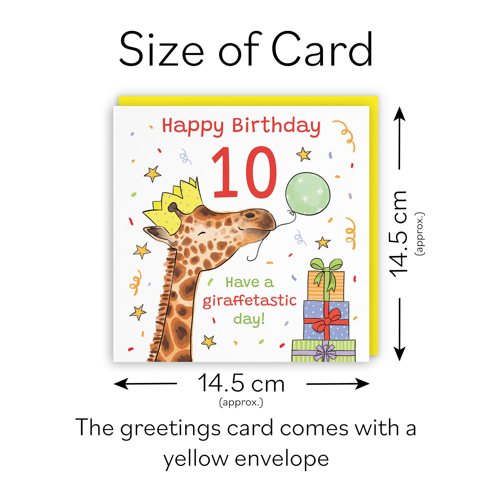 10th Birthday Card Happy Giraffe Animal Party - Default Title (RM01482)