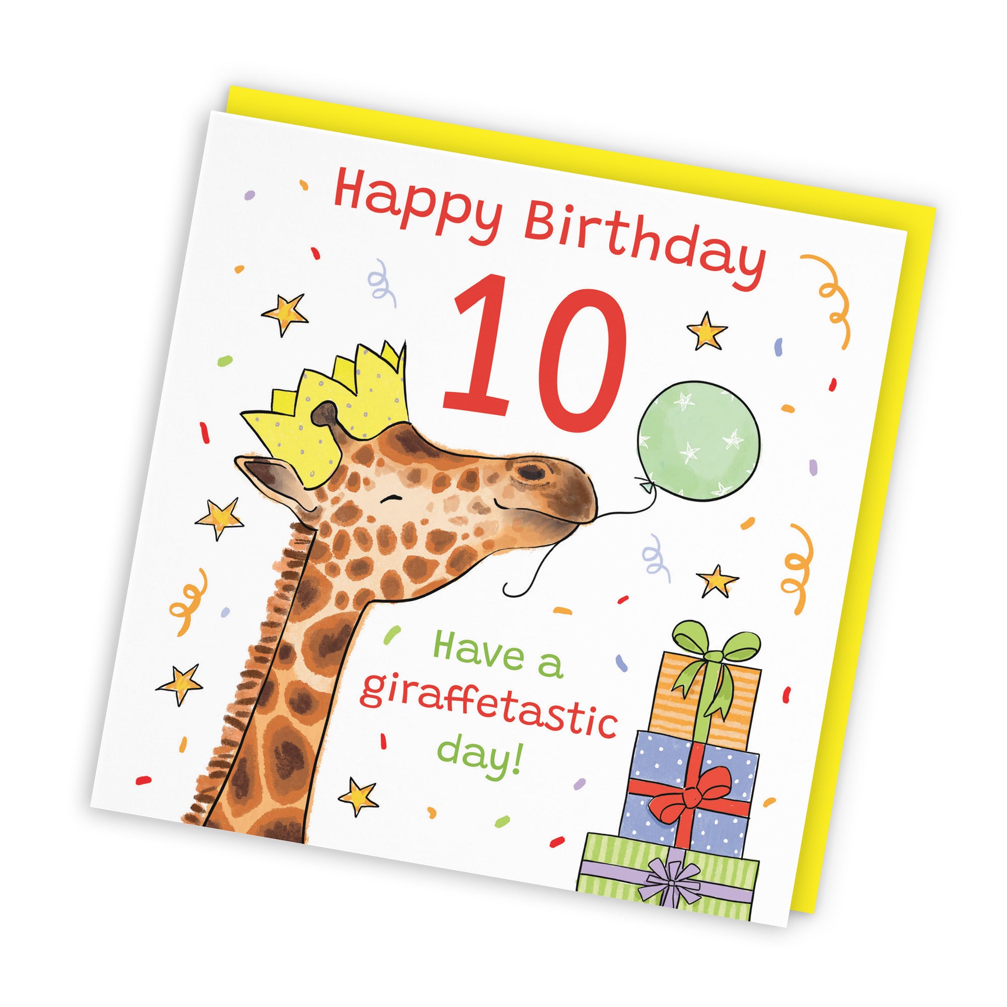 10th Birthday Card Happy Giraffe Animal Party - Default Title (RM01482)