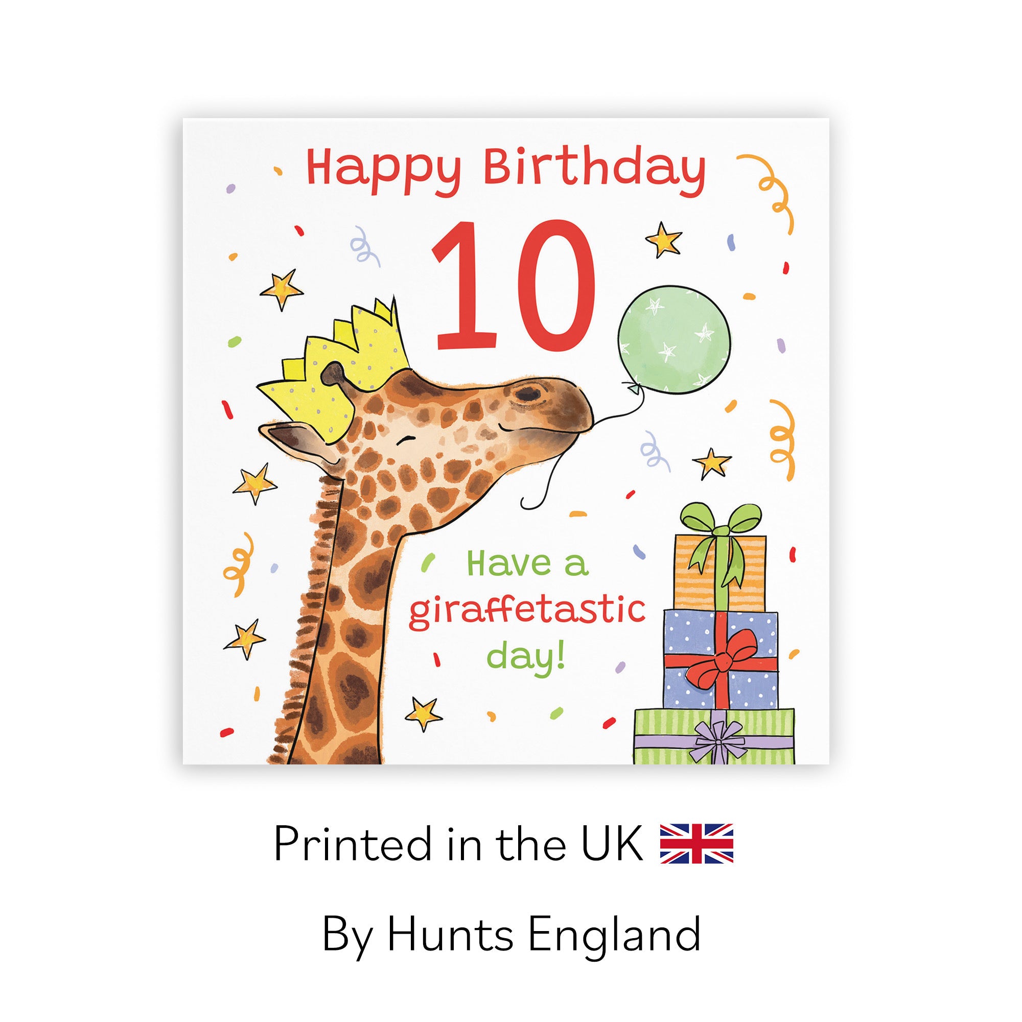 10th Birthday Card Happy Giraffe Animal Party - Default Title (RM01482)