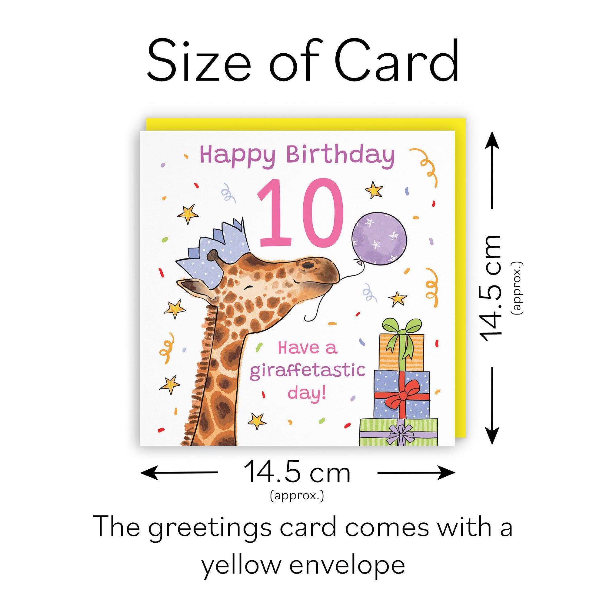 Girls 10th Birthday Card Happy Giraffe Animal Party - Default Title (RM01483)