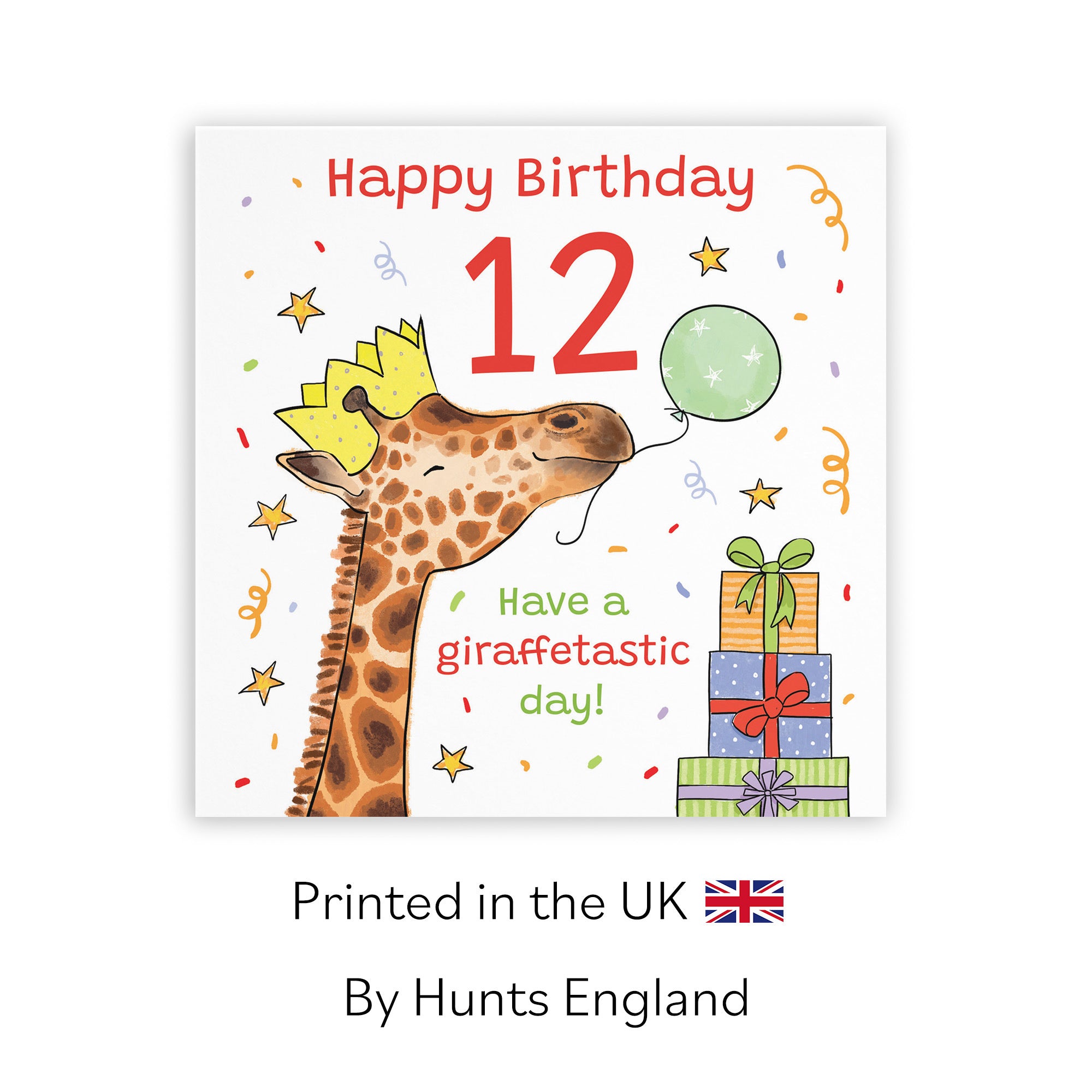 12th Birthday Card Happy Giraffe Animal Party - Default Title (RM01485)