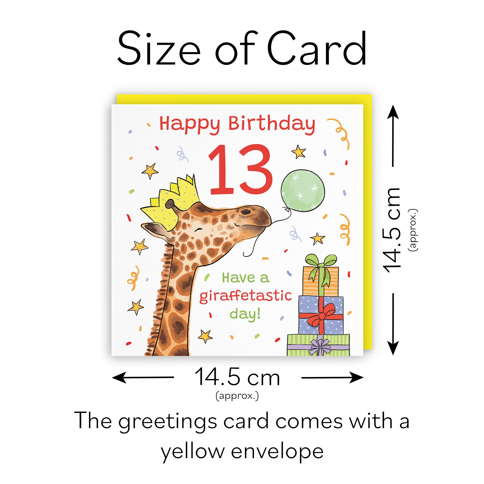 13th Birthday Card Happy Giraffe Animal Party - Default Title (RM01486)