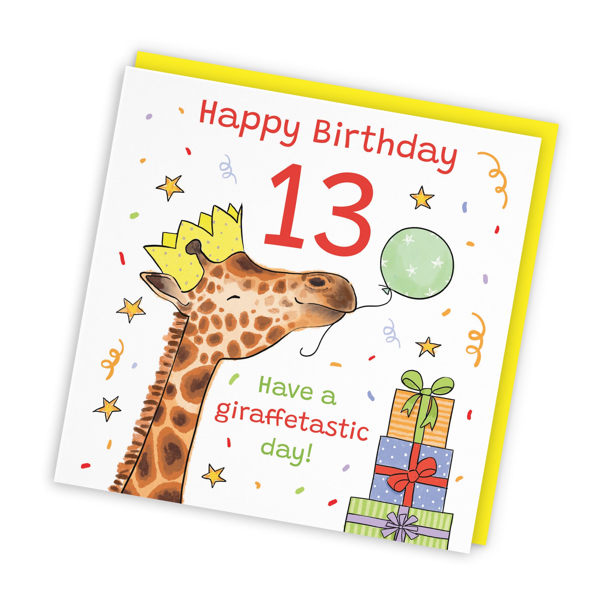 13th Birthday Card Happy Giraffe Animal Party - Default Title (RM01486)