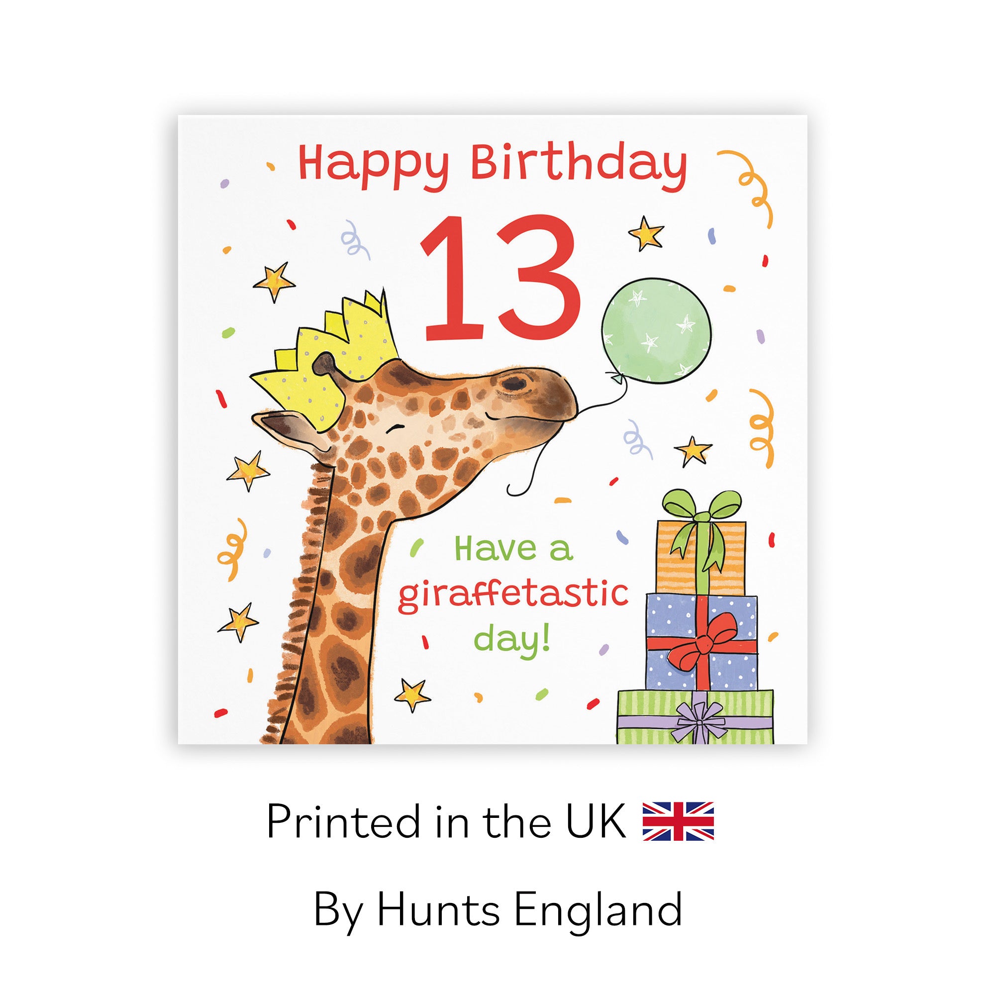 13th Birthday Card Happy Giraffe Animal Party - Default Title (RM01486)