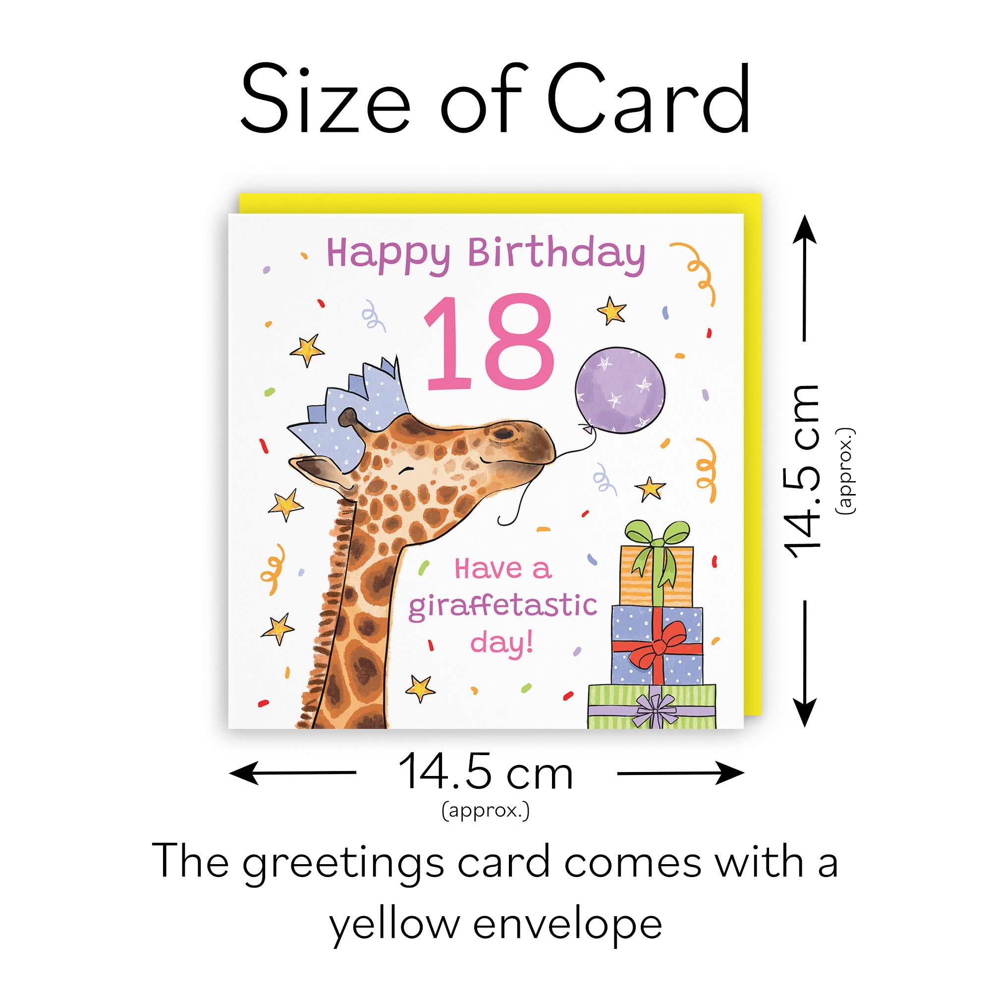 Women's 18th Birthday Card Happy Giraffe Animal Party - Default Title (RM01487)