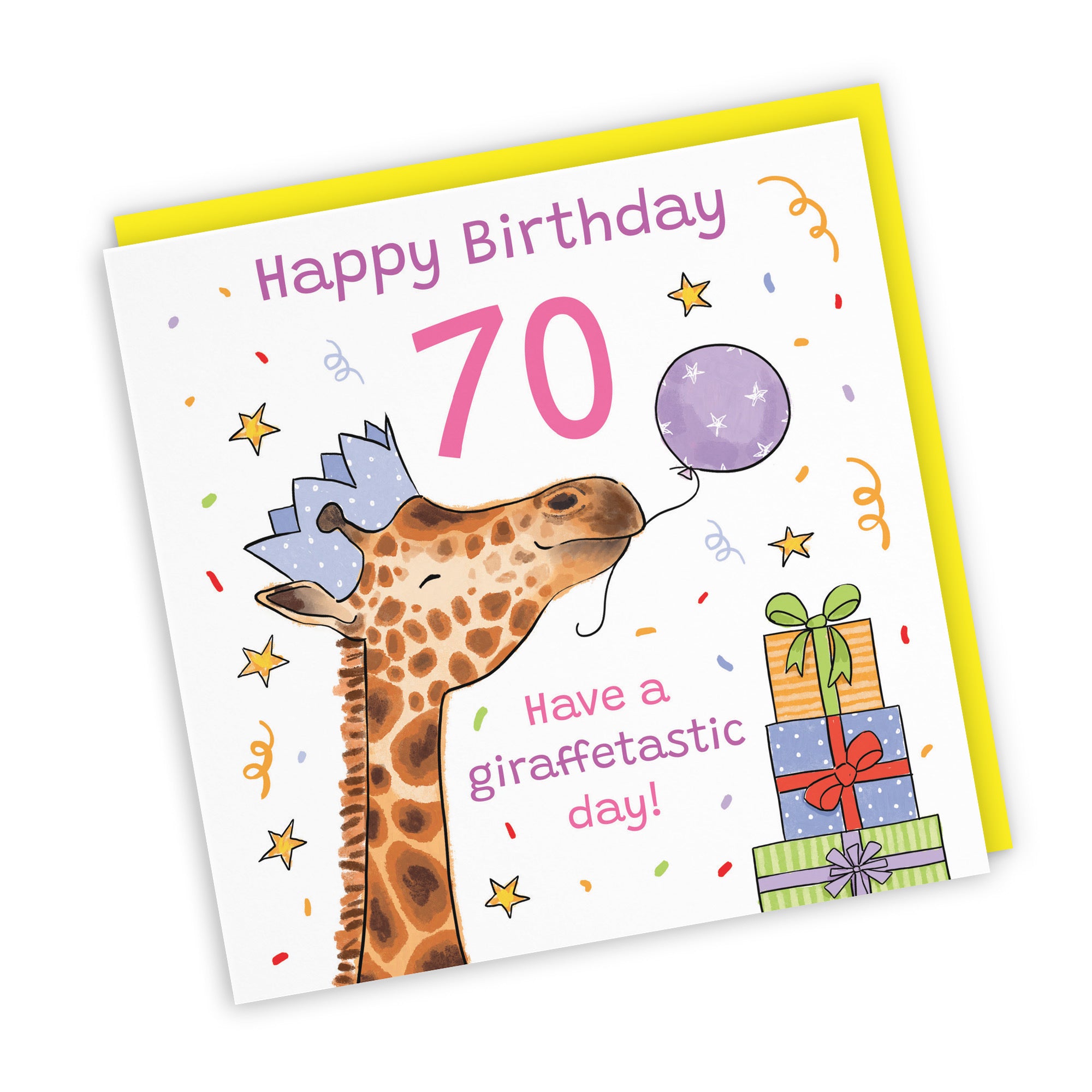 Women's 70th Birthday Card Happy Giraffe Animal Party - Default Title (RM01496)