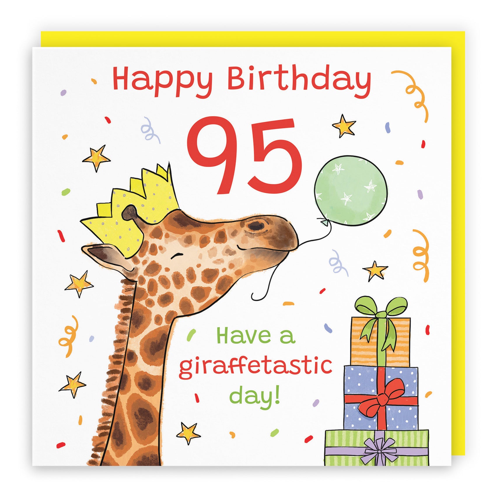 95th Birthday Card Happy Giraffe Animal Party - Default Title (RM01499)
