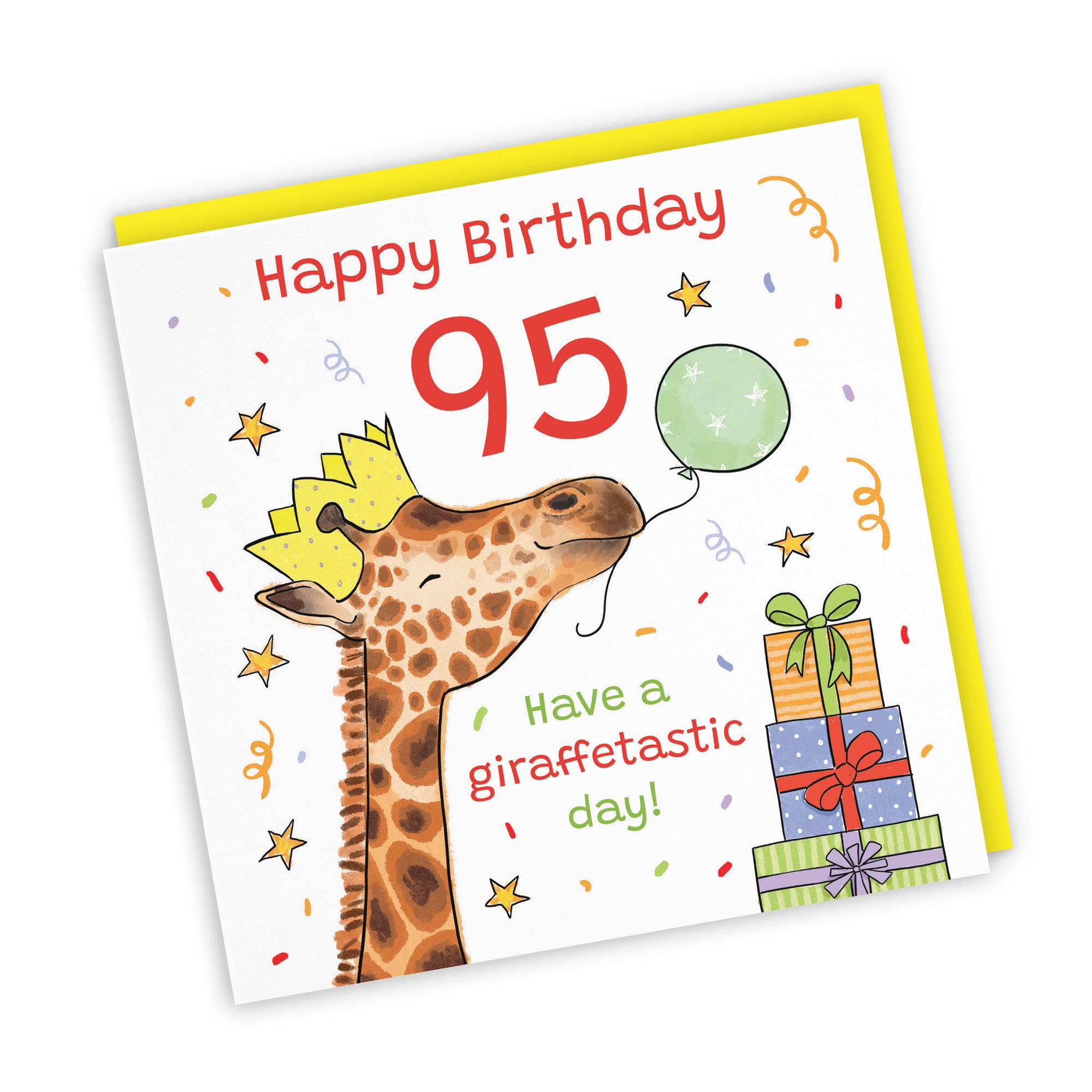 95th Birthday Card Happy Giraffe Animal Party - Default Title (RM01499)