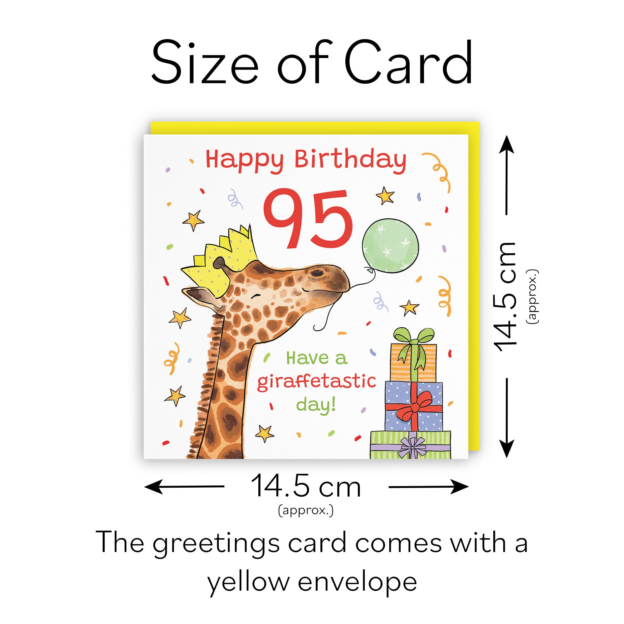 95th Birthday Card Happy Giraffe Animal Party - Default Title (RM01499)