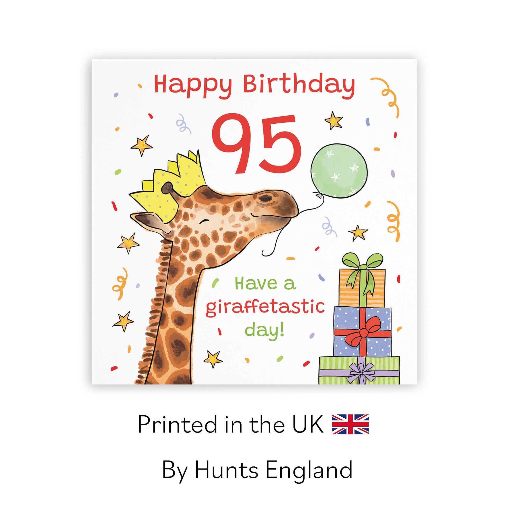 95th Birthday Card Happy Giraffe Animal Party - Default Title (RM01499)